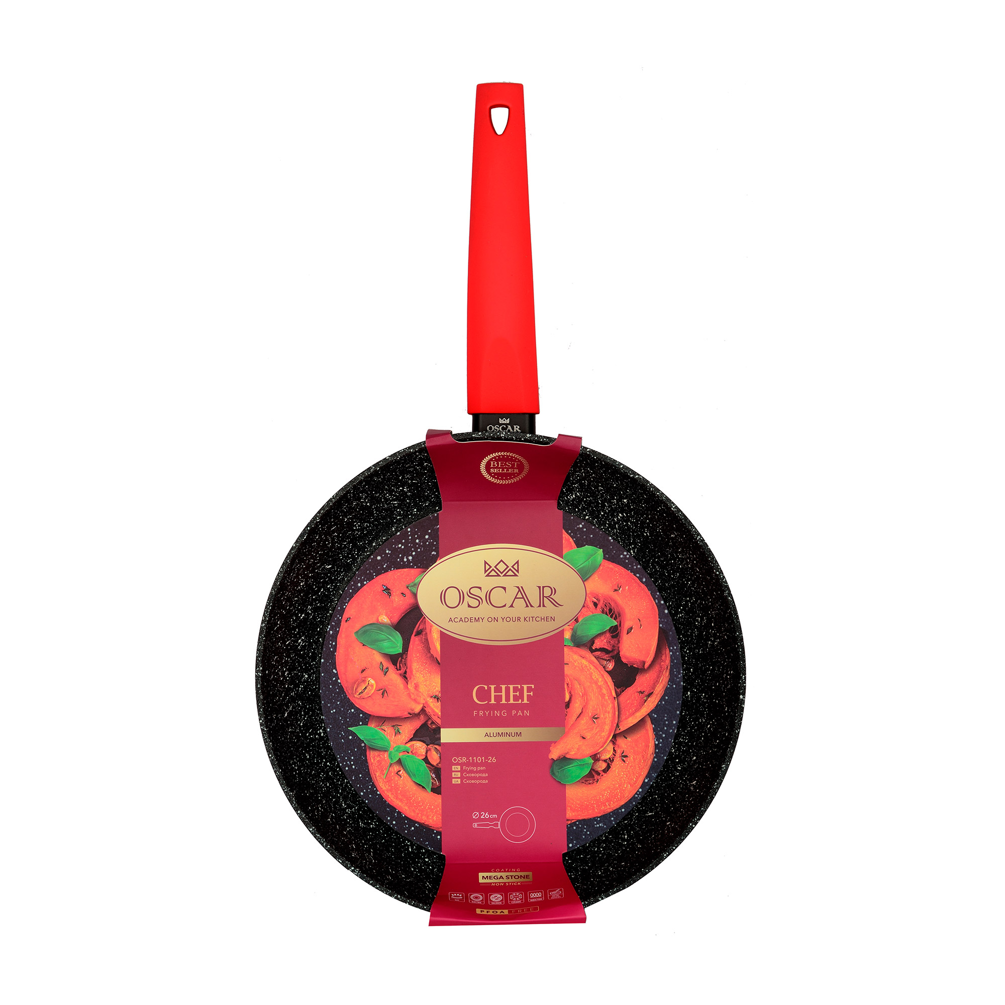 

Сковорода Oscar Chef без кришки, 26 см (OSR-1101-26)