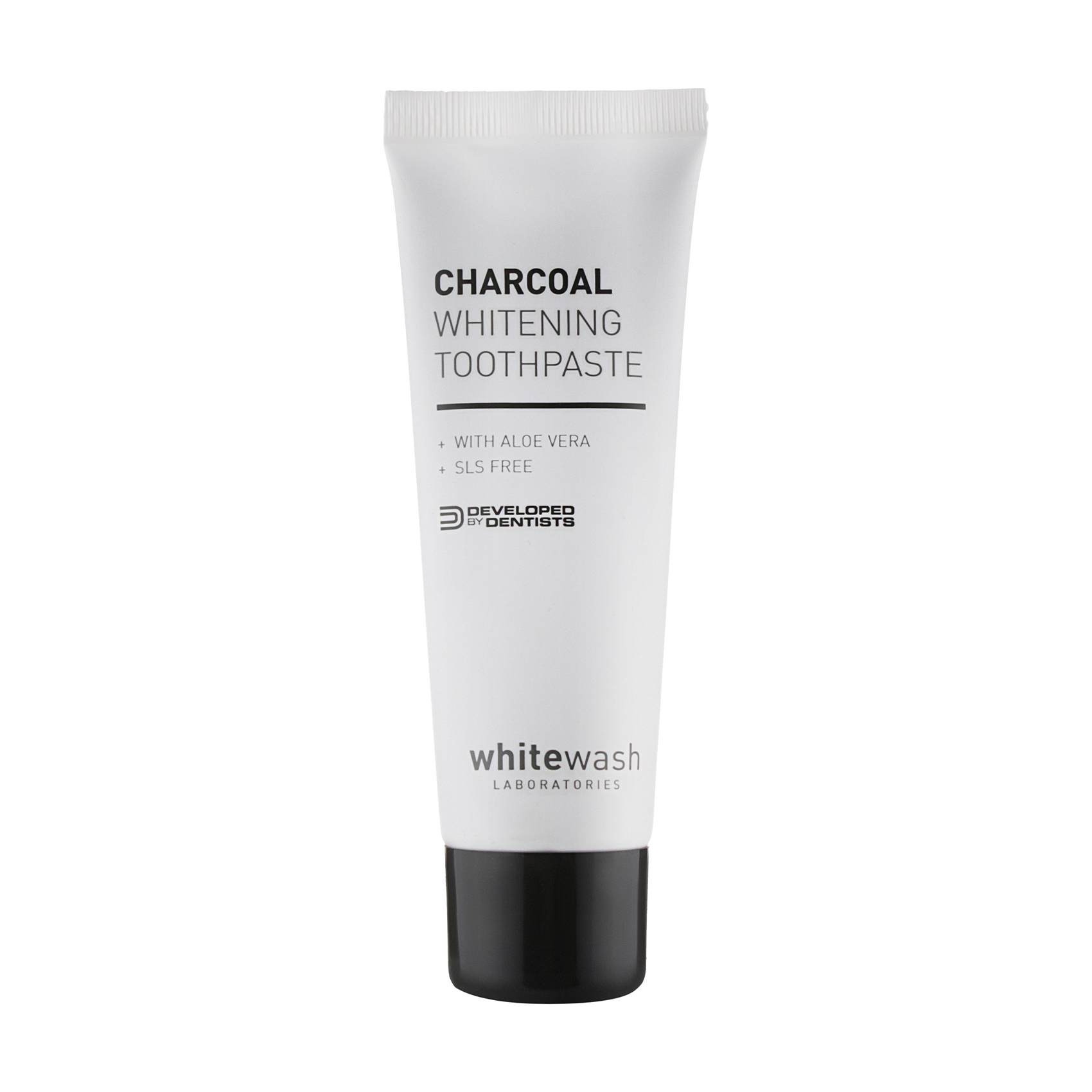 Акція на Відбілювальна зубна паста WhiteWash Laboratories Charcoal Whitening Toothpaste з активованим деревним вугіллям, 75 мл від Eva