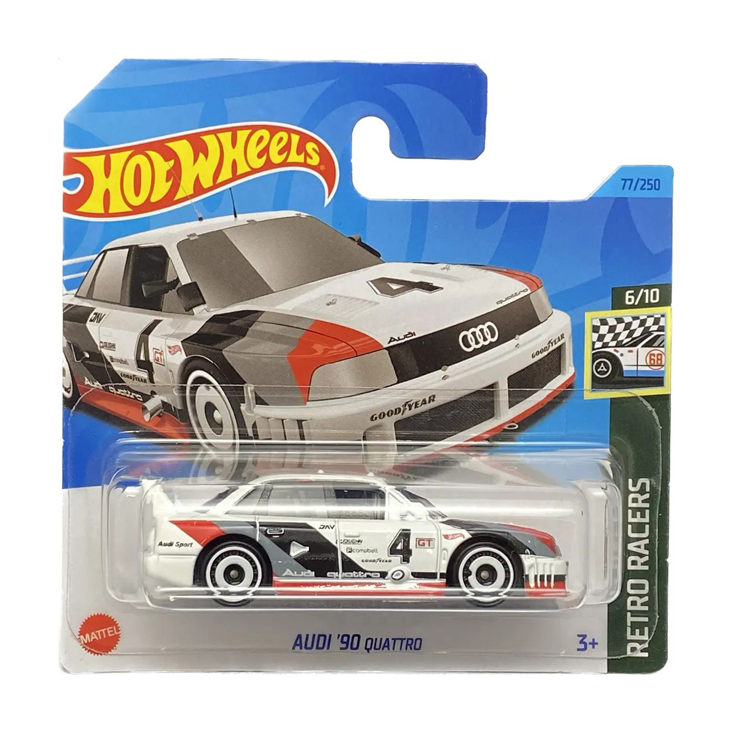 

Базовий автомобіль Hot Wheels Audi 90 Quattro, біло-чорний, від 3 років, 11*3.5*11 см (5785)