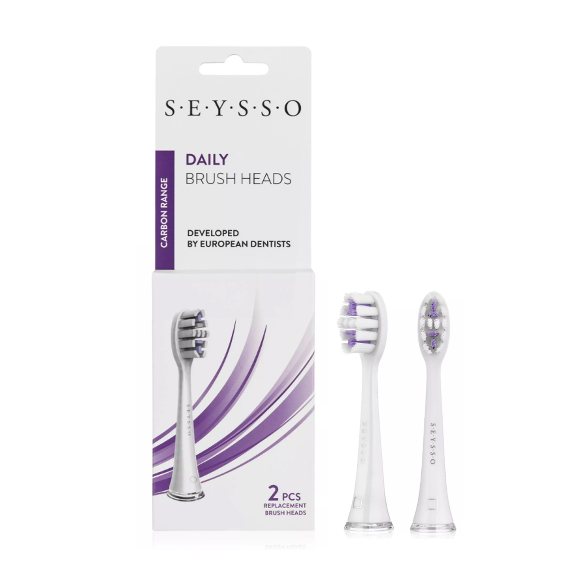 

Змінні насадки для електричної зубної щітки Seysso Carbon Daily, 2 шт