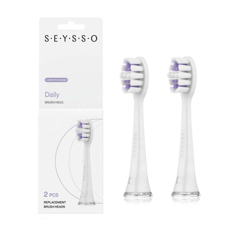 

Змінні насадки для електричної зубної щітки Seysso Carbon Daily, 2 шт