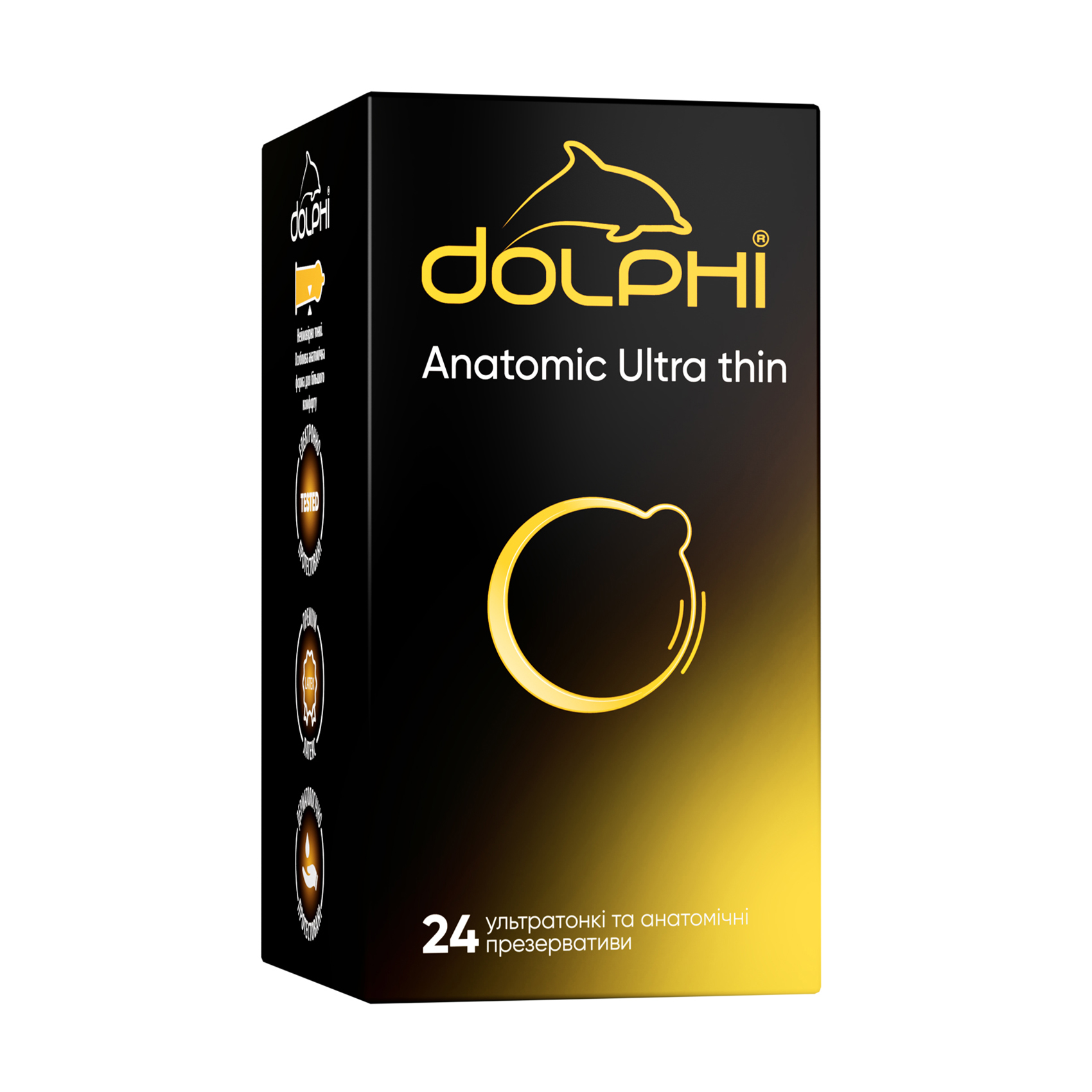 

Уцінка! Презервативи Dolphi Anatomic Ultra Thin Ультратонкі та анатомічні, 24 шт