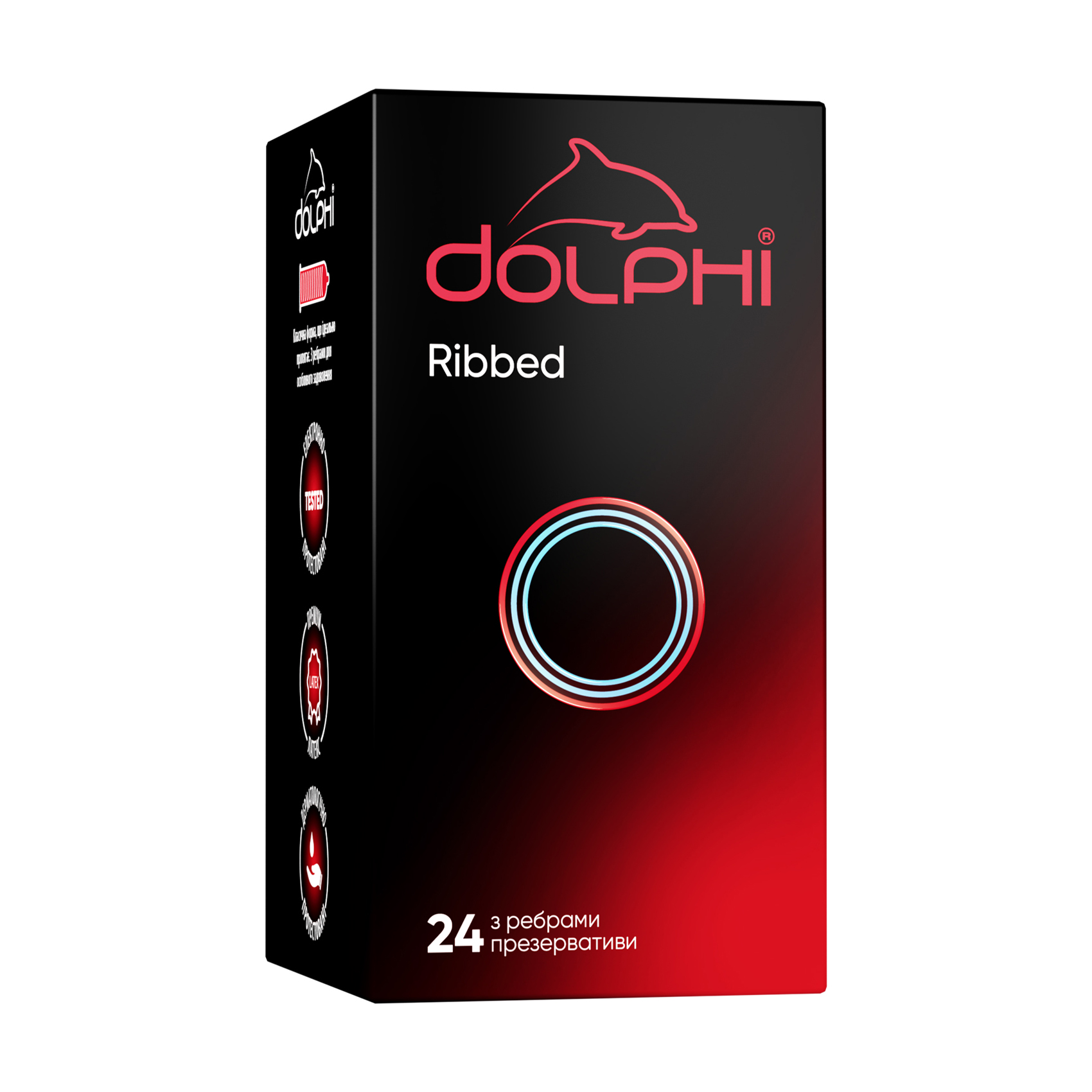 

Уцінка! Презервативи Dolphi Ribbed з ребрами, 24 шт