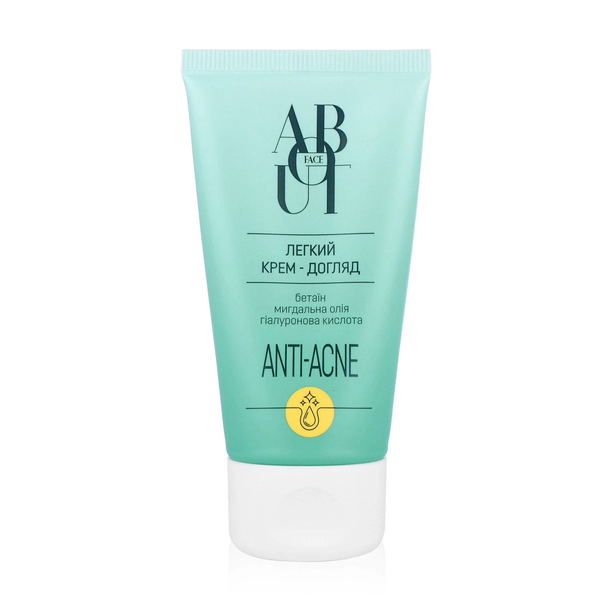 

Легкий крем-догляд ABOUT face Anti Acne для проблемної та комбінованої шкіри обличчя, 50 мл