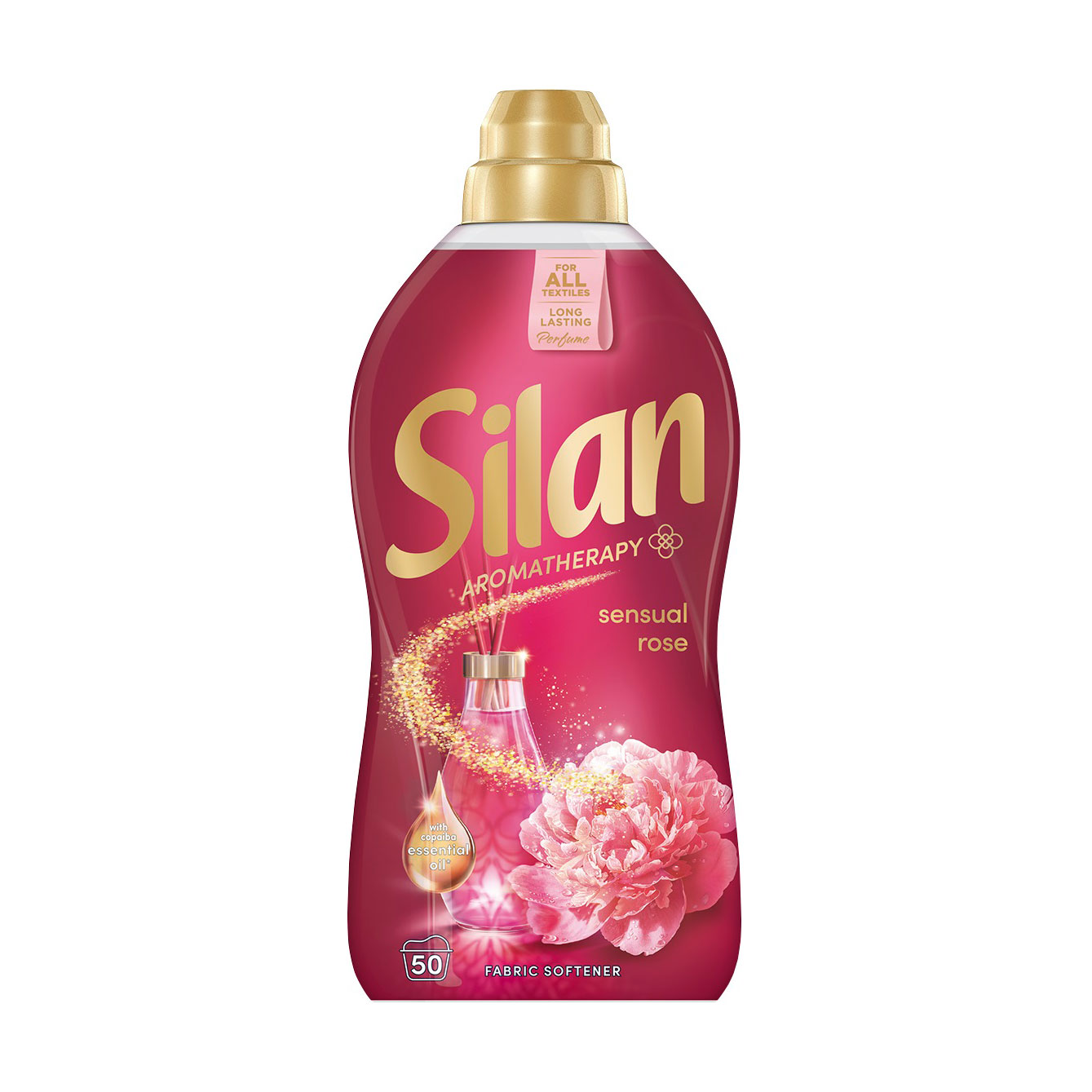 

Кондиціонер для білизни Silan Aromatherapy Sensual Rose, 50 циклів прання, 1.1 л