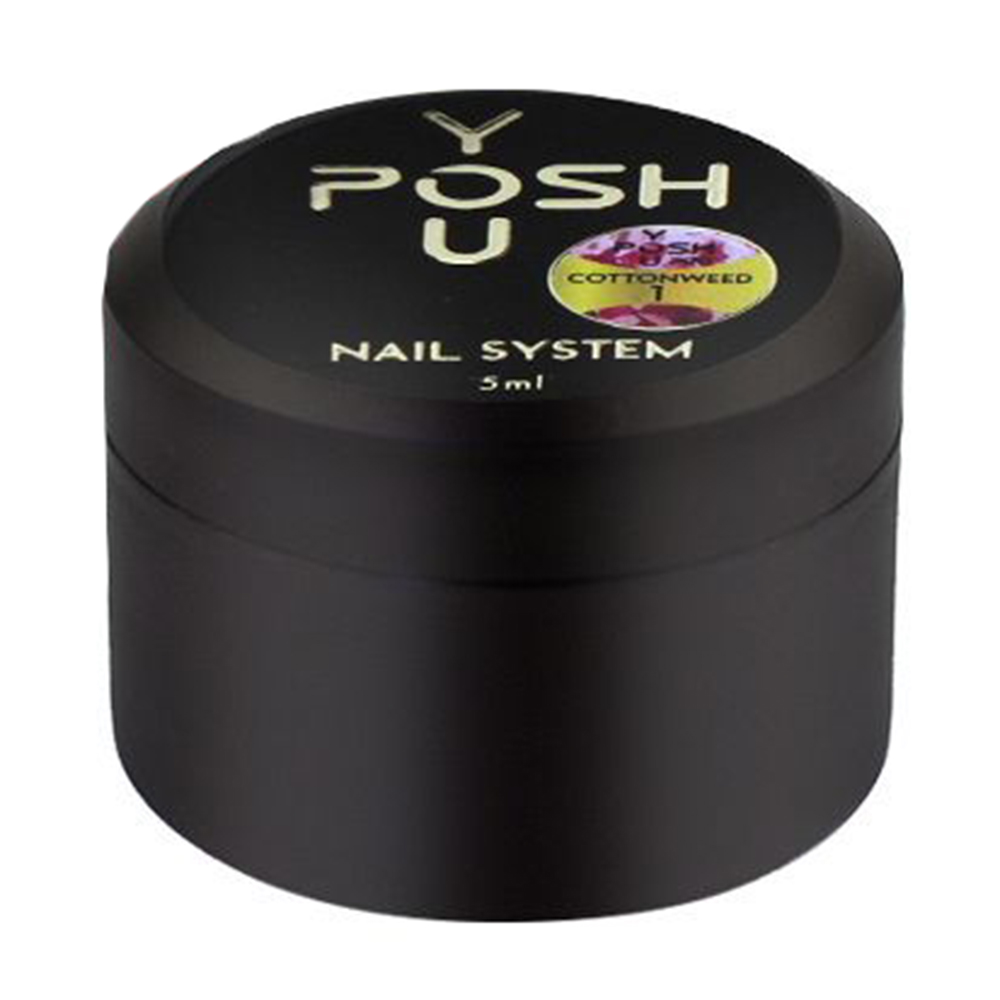 

Гель для дизайну нігтів You Posh Cotton Weed з сухоцвітами, 01 Рожевий, 5 мл