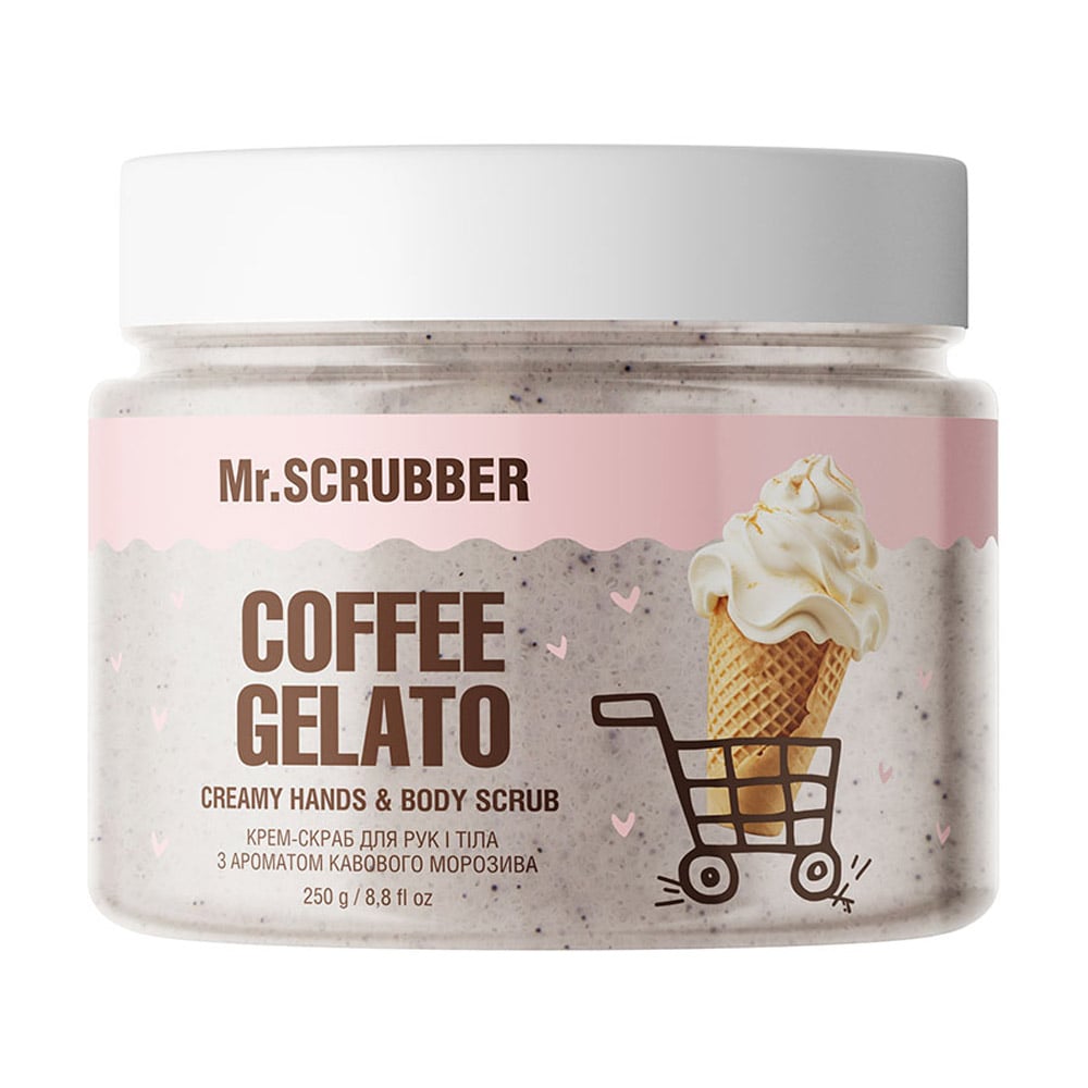 

Крем-скраб для рук і тіла Mr.Scrubber Creamy Hands & Body Scrub Coffee Gelato з ароматом кавового морозива, 250 г