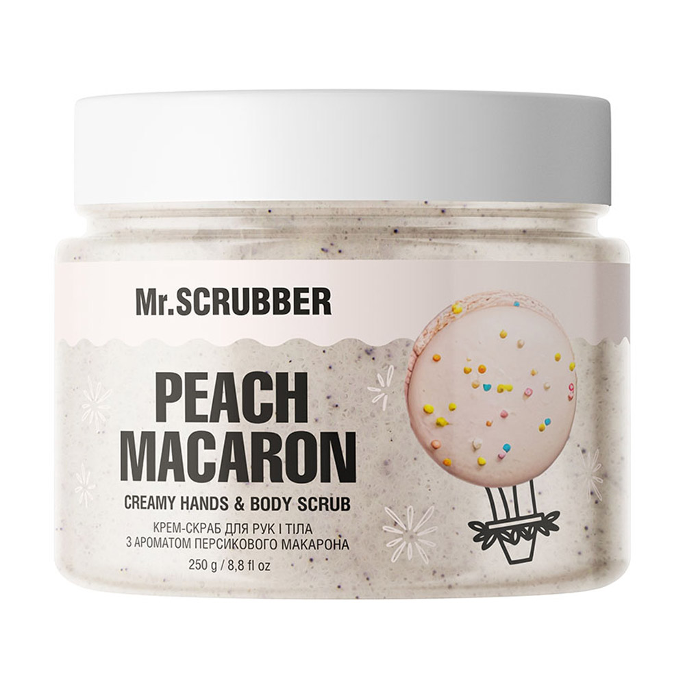 

Уцінка! Крем-скраб для рук і тіла Mr.Scrubber Creamy Hands & Body Scrub Peach Macaron з ароматом персикового макарона, 250 г