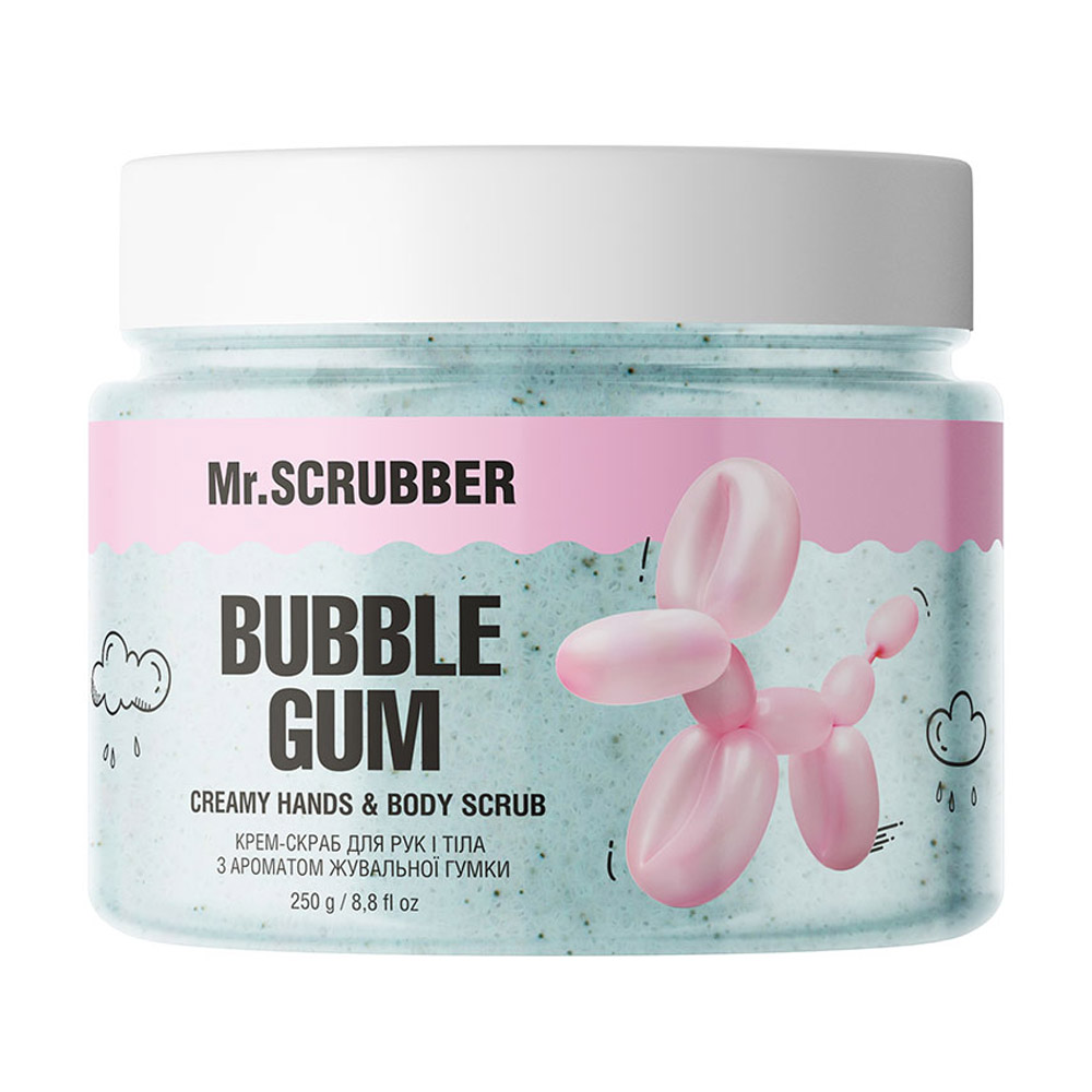 

Уцінка! Крем-скраб для рук і тіла Mr.Scrubber Creamy Hands & Body Scrub Bubble Gum з ароматом жувальної гумки, 250 г