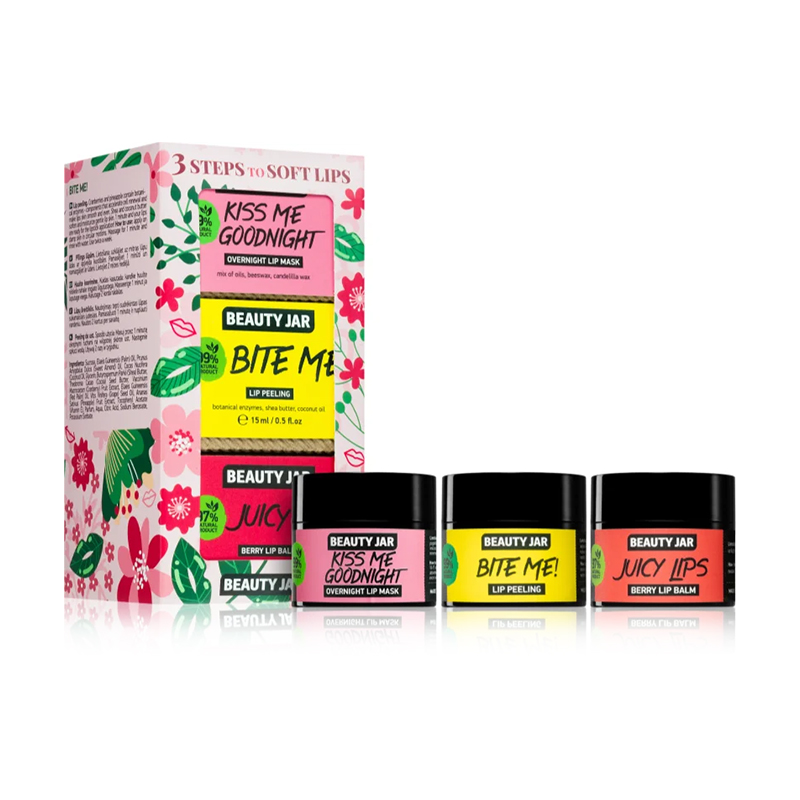 

Уцінка! Набір для догляду за губами Beauty Jar 3 Steps To Soft Lips (маска, 15 мл + пілінг, 15 мл + бальзам, 15 мл)