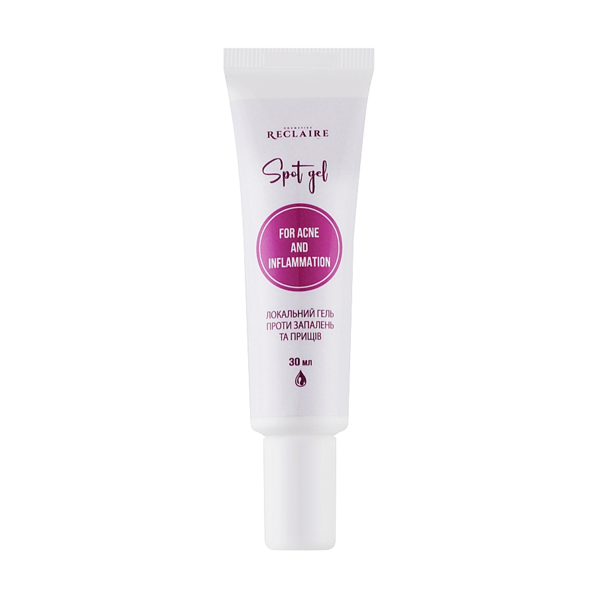 Локальний гель для обличчя Reclaire Spot Gel For Acne And Inflammation проти запалень та прищів, 30 мл