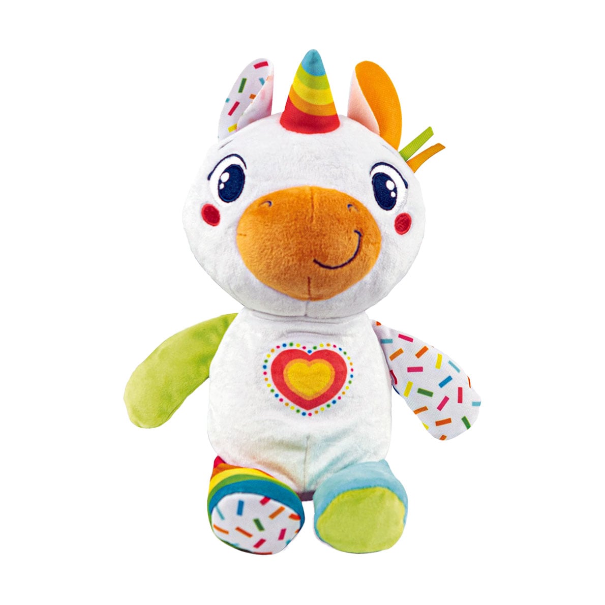 

Уцінка! Дитяча м'яка музична іграшка Clementoni Мій єдиноріг, від 6 місяців, 17.5*27.5*8 см (17846)