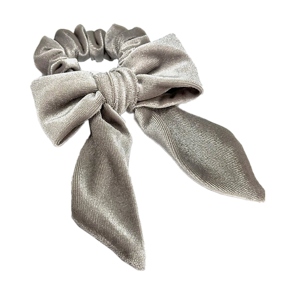 

Бантик для волосся Miso на резинці, оксамитовий, сірий, 13*4.5 см, 1 шт (B111-4)