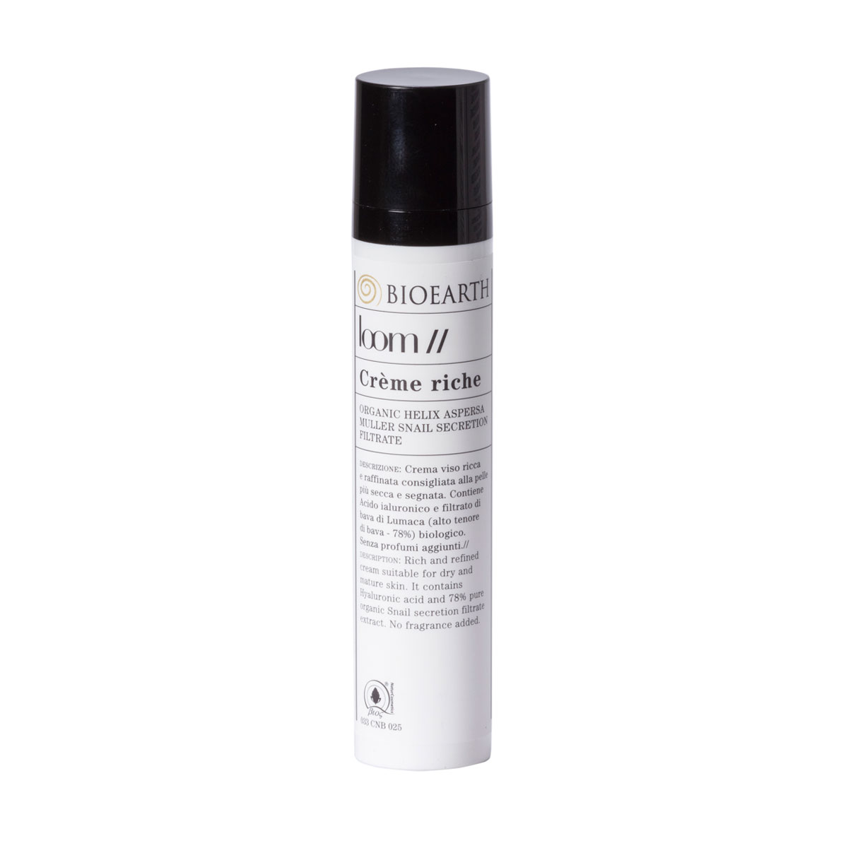 Крем для обличчя Bioearth Loom Rich Face Cream з екстрактом слизу равлика, 50 мл