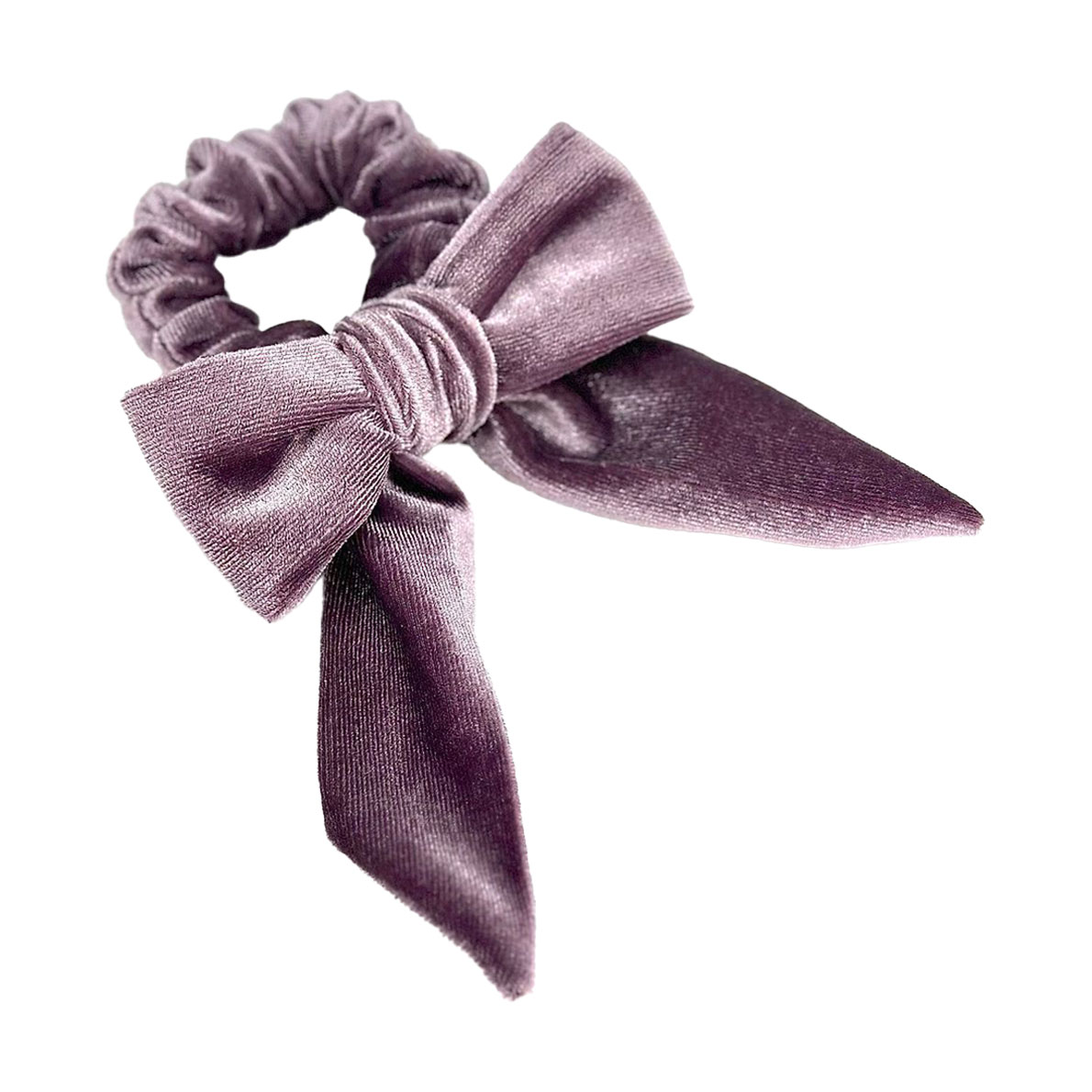 

Бантик для волосся Miso на резинці, оксамитовий, фіолетовий, 13*4.5 см, 1 шт (B111-1)
