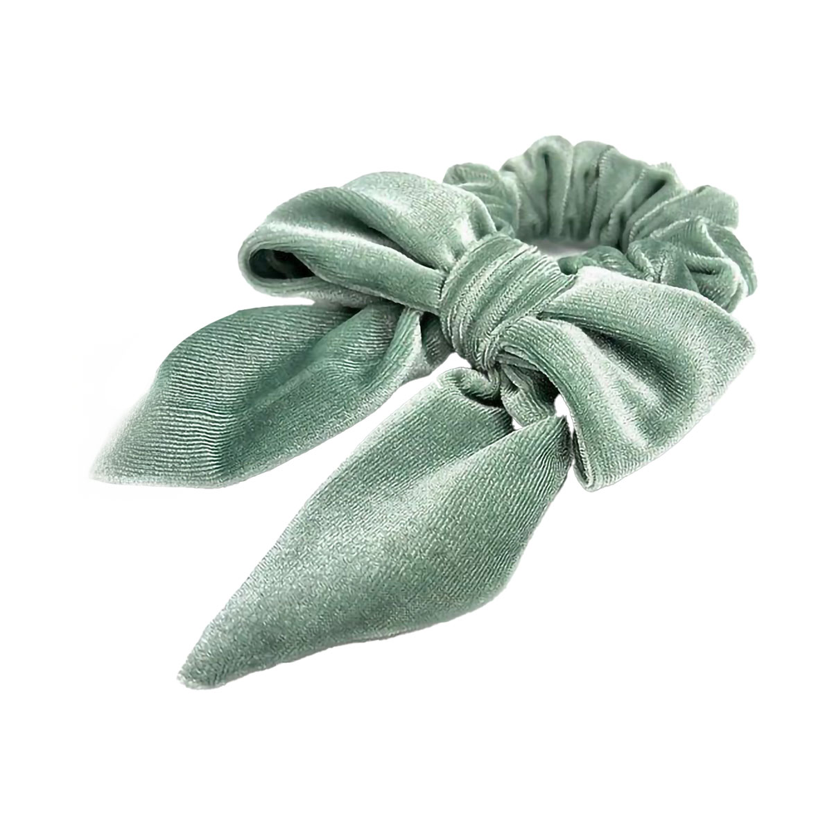 

Бантик для волосся Miso на резинці, оксамитовий, м'ятний, 13*4.5 см, 1 шт (B111-2)