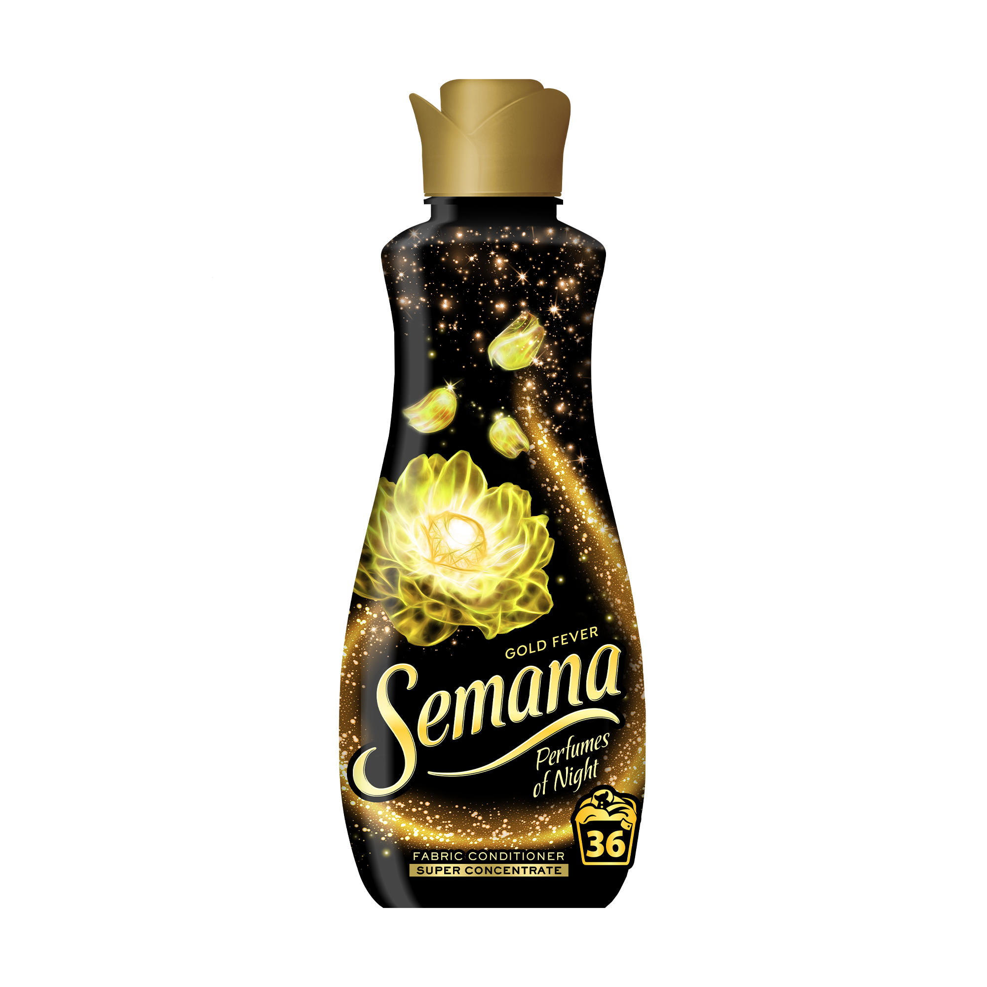 

Кондиціонер для білизни Semana Perfumes Of Night Gold Fever, 36 циклів прання, 800 мл