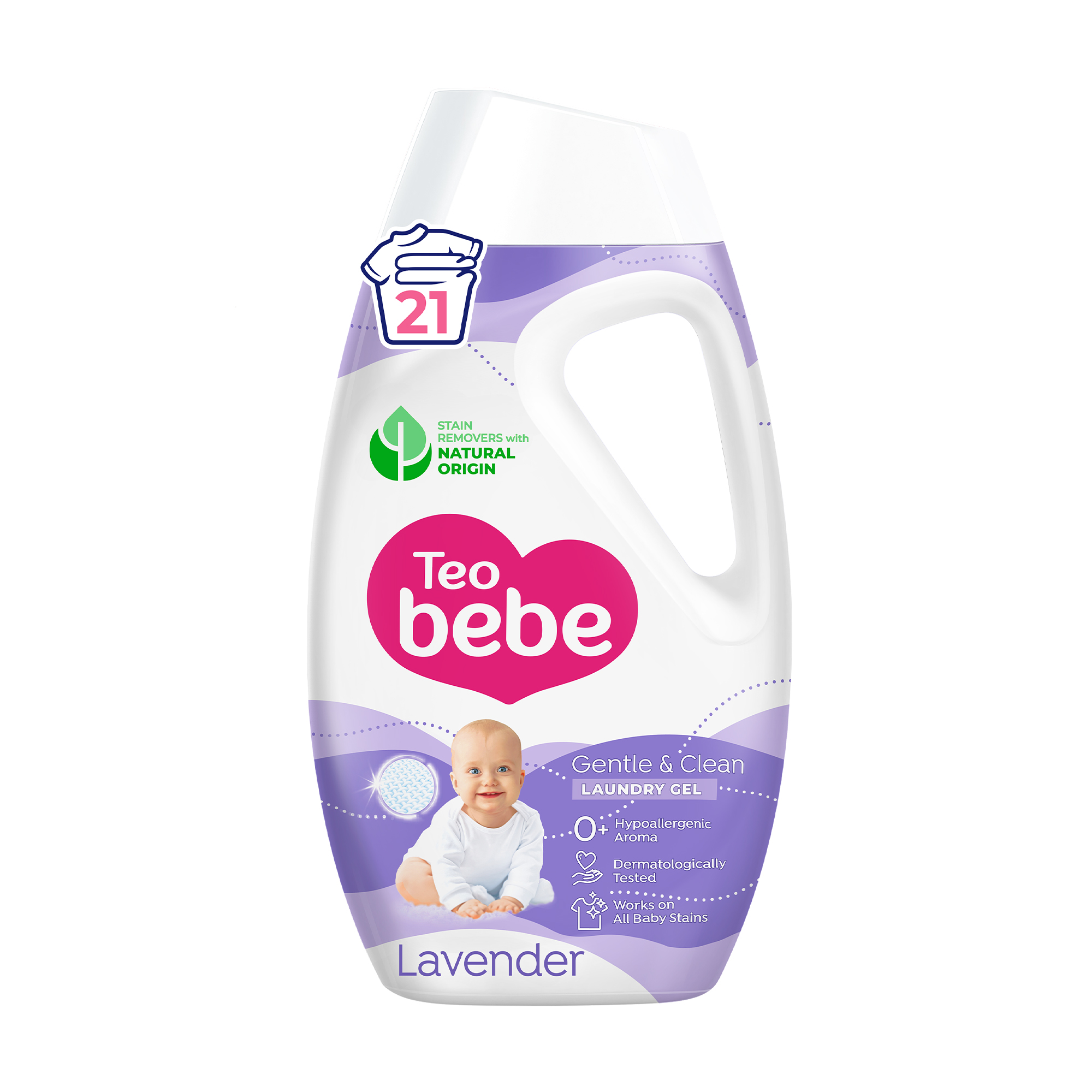 

Уцінка! Гель для прання Teo Bebe Gentle & Clean Lavender для дитячих речей, 21 цикл прання, 945 мл