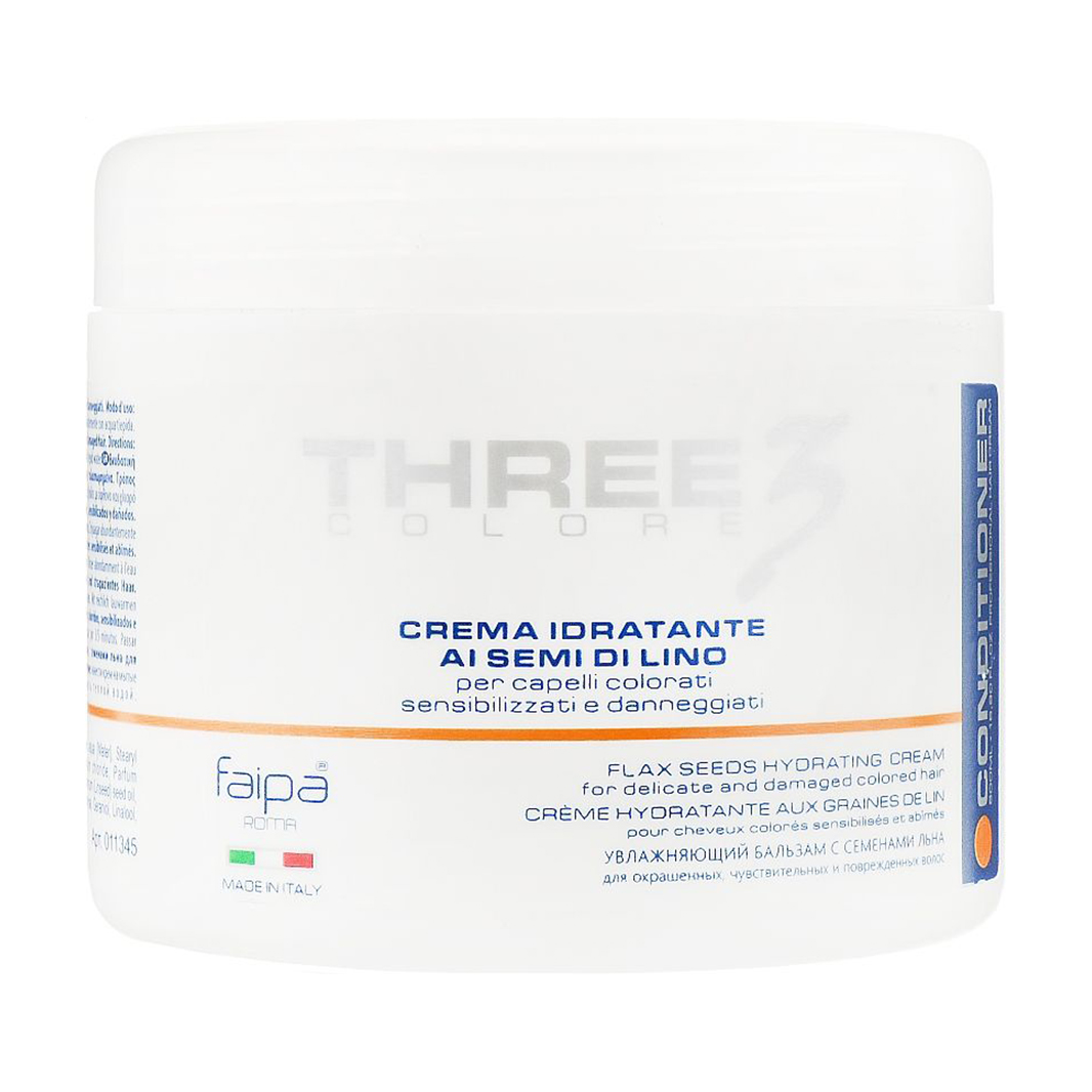 

Бальзам Faipa Roma Three Colore Hydrating Mask для фарбованого, чутливого та пошкодженого волосся, з насінням льону, 500 мл