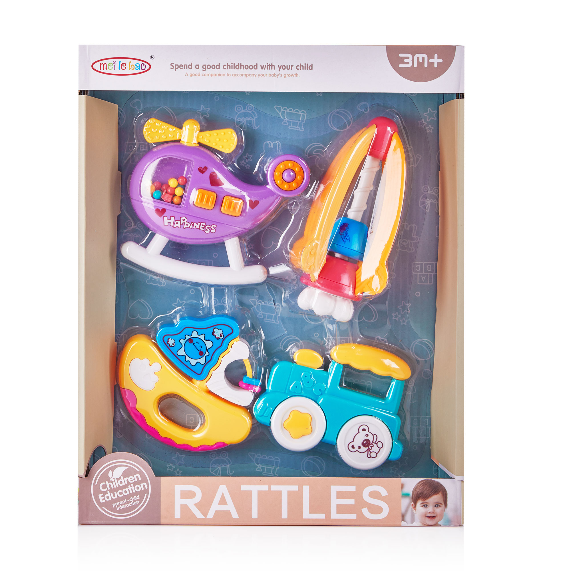 

Набір брязкалець в коробці meilebao, 4 шт (8404-1)