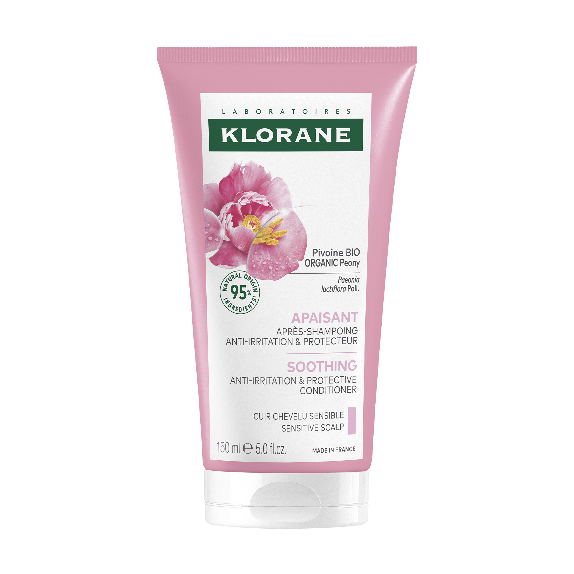 

Кондиціонер-гель для волосся Klorane Soothing Sensitive Scalp Conditioner With Organic Peony з екстрактом півонії, 150 мл