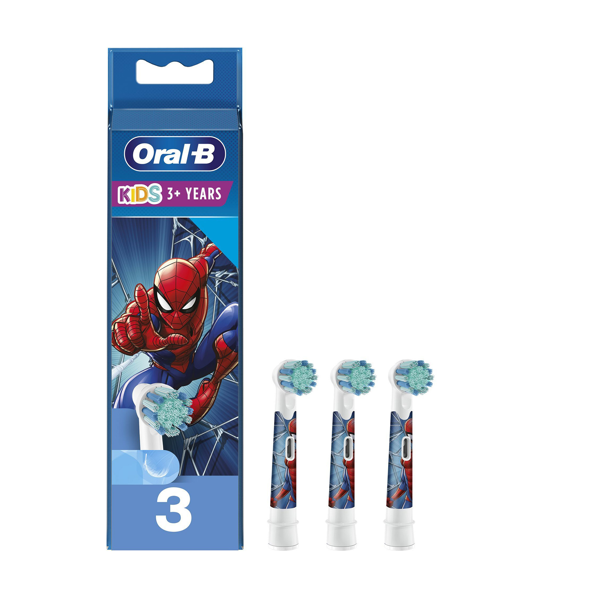 

Змінні насадки для електричної зубної щітки Oral-B Kids Spider-Man від 3 років, 3 шт