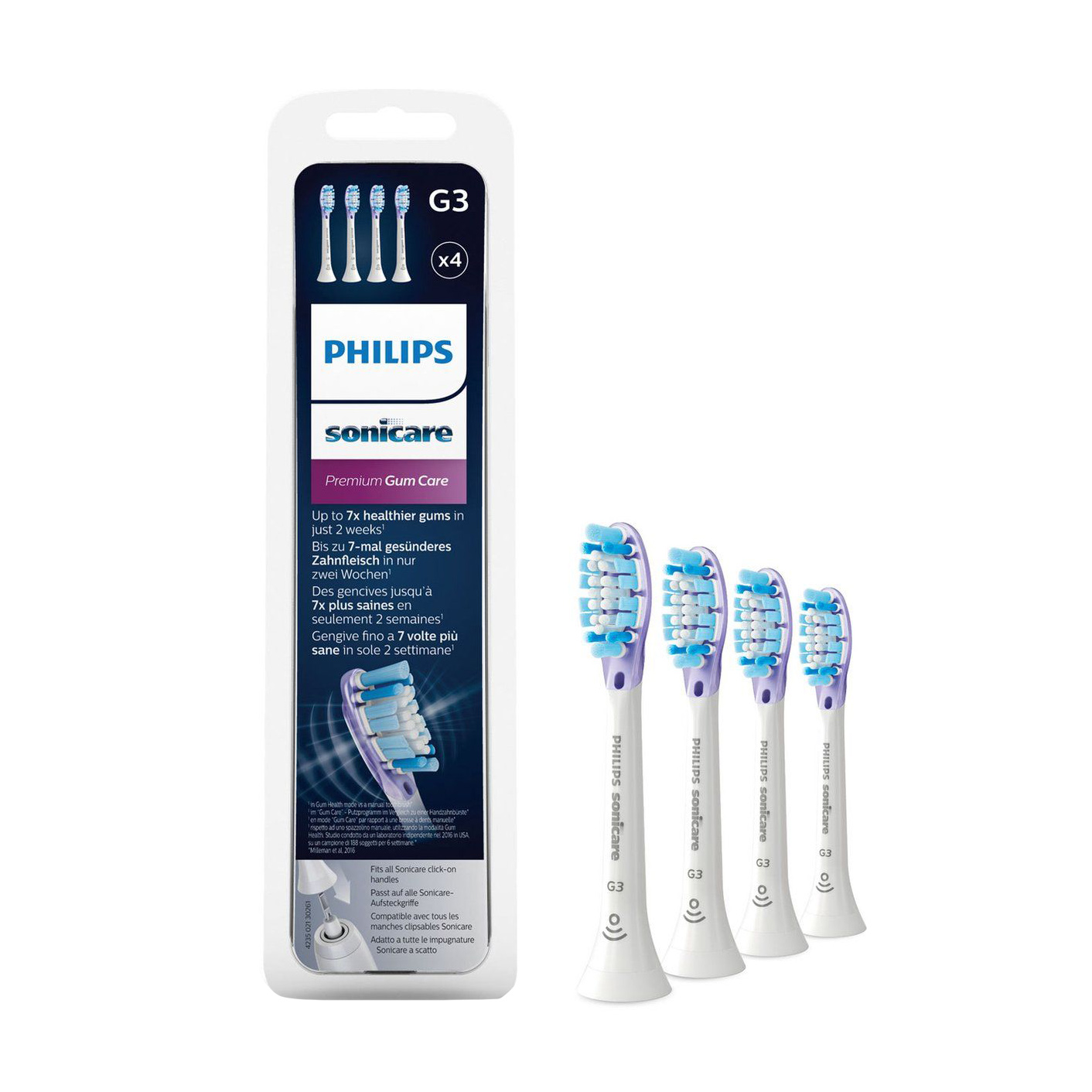 

Змінні насадки для електричної зубної щітки Philips Sonicare G3 Premium Gum Care HX9054/17 білі, 4 шт