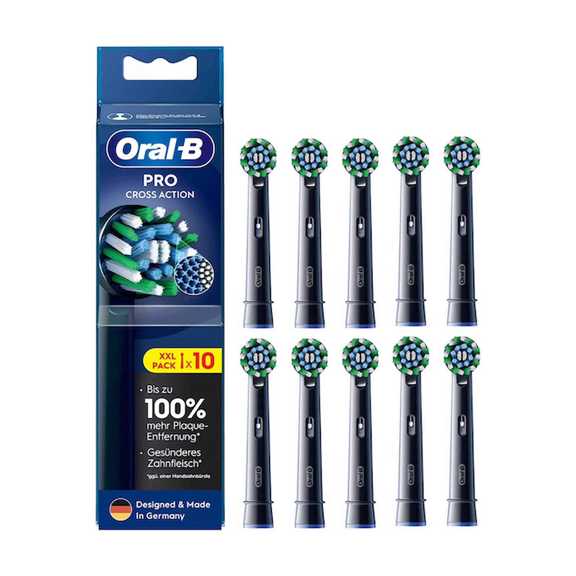 

Змінні насадки для електричної зубної щітки Oral-B Pro Cross Action чорні, 10 шт