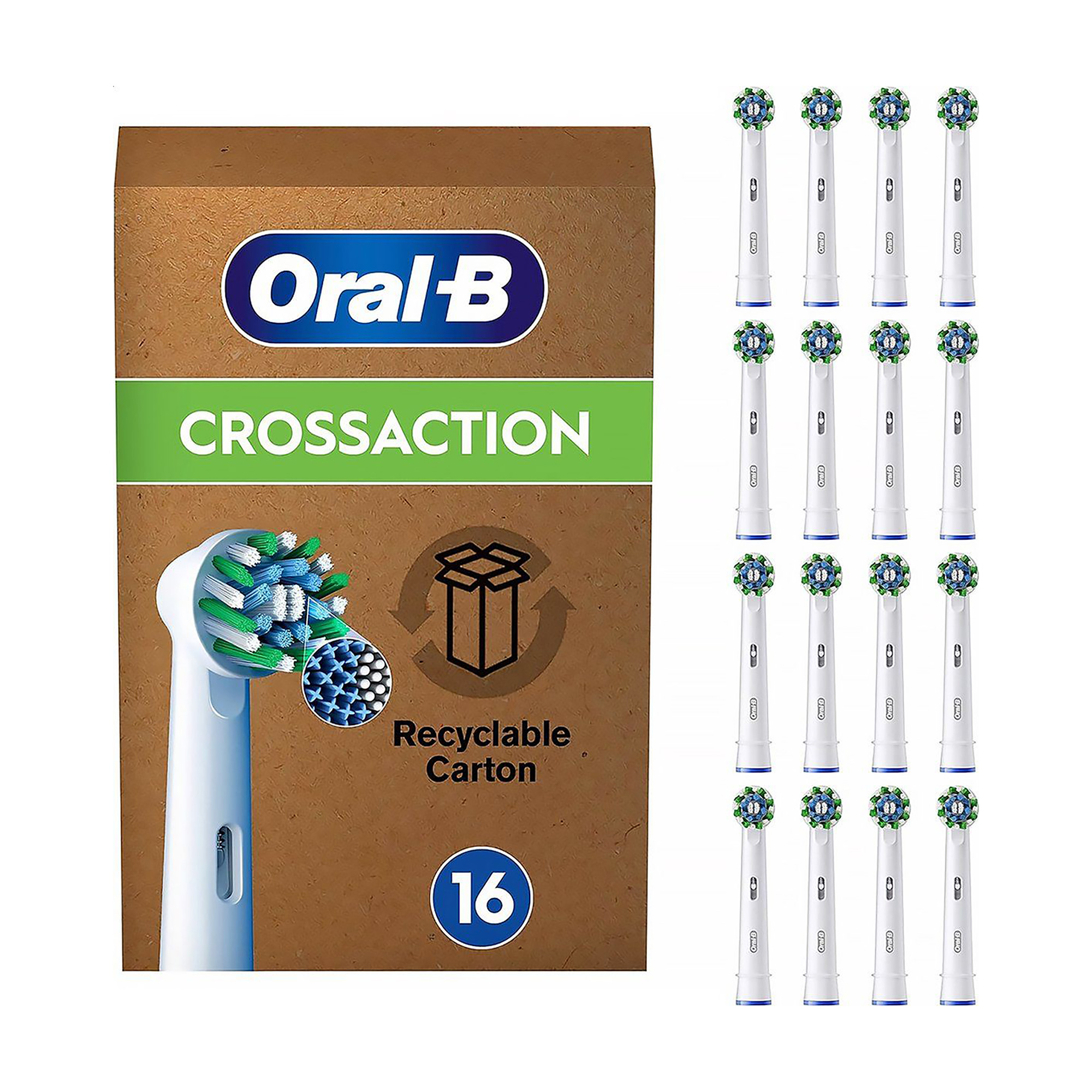 

Змінні насадки для електричної зубної щітки Oral-B Pro Cross Action білі, 16 шт