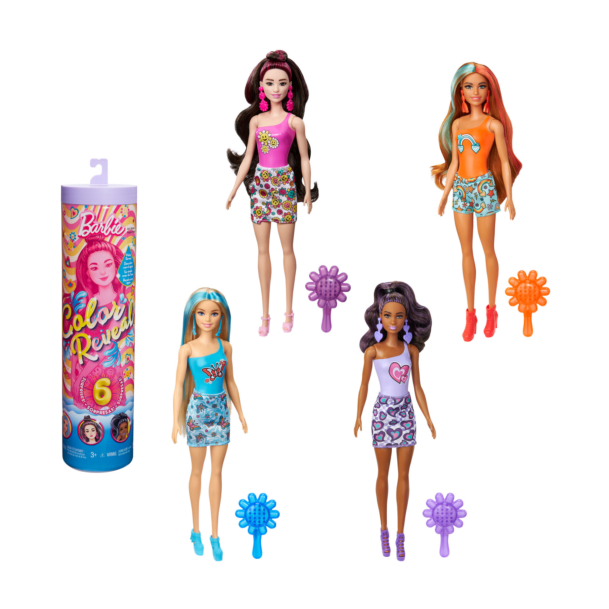 

Лялька-сюрприз Barbie Color Reveal Райдужні та стильні, 29 см, від 3 років (HRK06)
