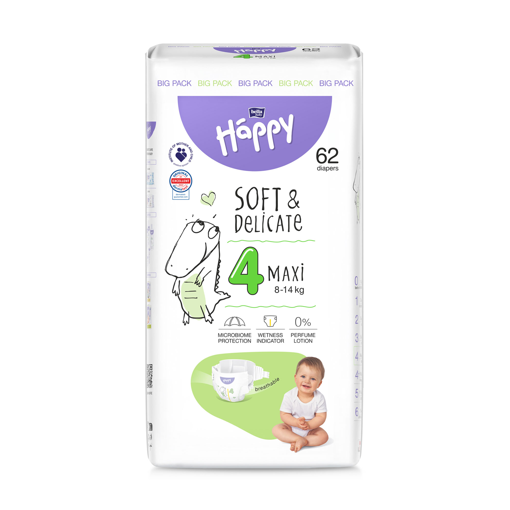 

Уцінка! Підгузки Bella Baby Happy Maxi розмір 4 (8-14 кг), 62 шт