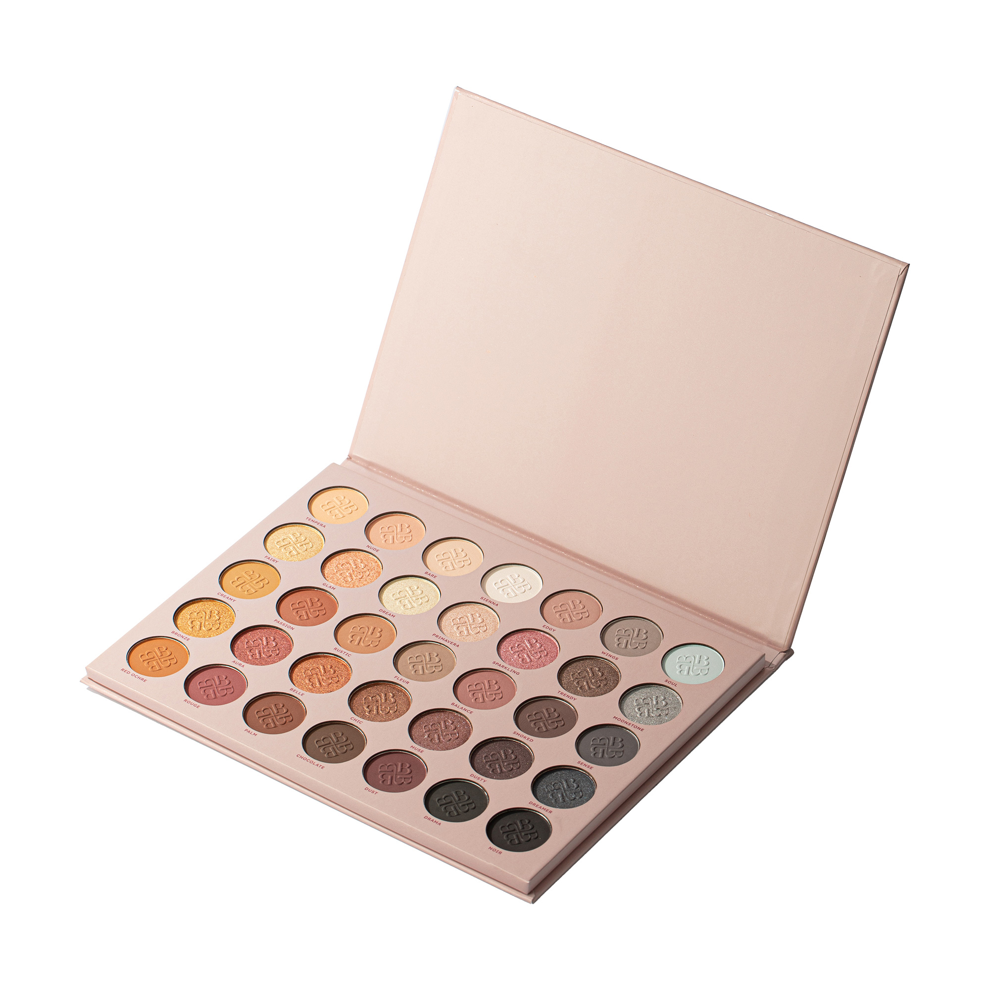 

Палетка тіней для повік Bogenia Pro Match Eyeshadow Palette BG905, 35 кольорів, 001, 56 г
