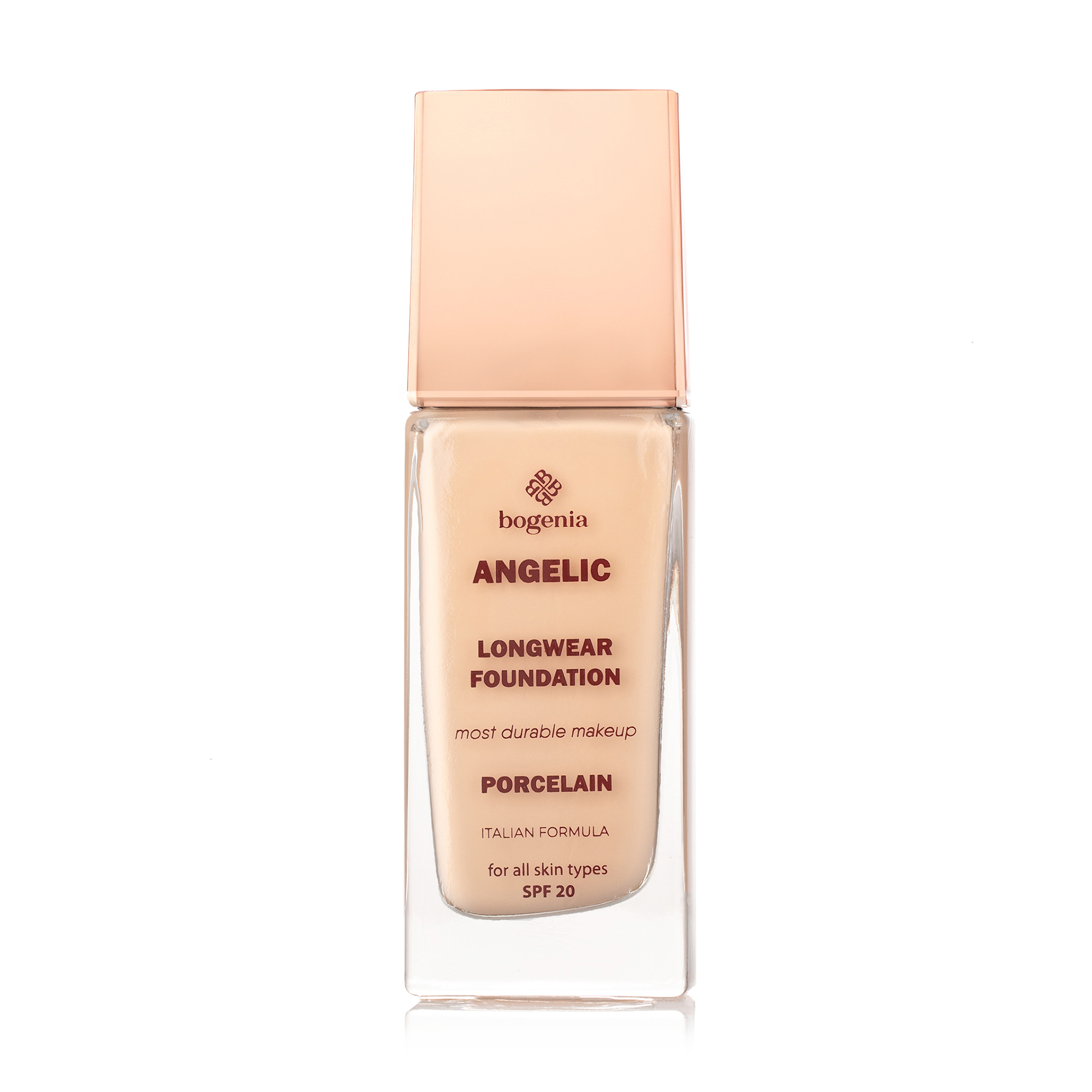 

Тональна основа для обличчя Bogenia Angelic Longwear Foundation BG605, SPF20, 001 Porcelain, 30 мл