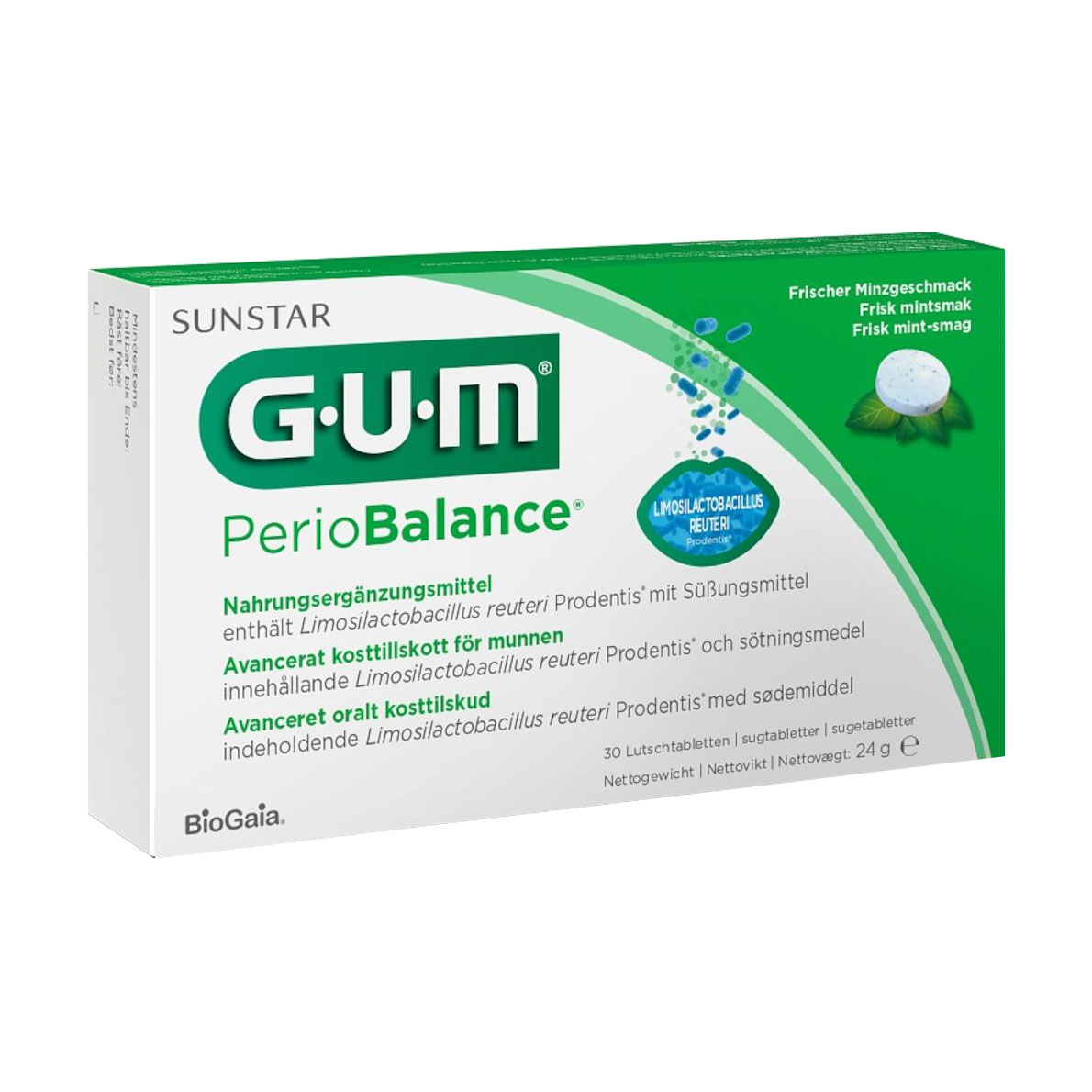 

Таблетки для очищення ротової порожнини GUM Sunstar PerioBalance, 30 шт