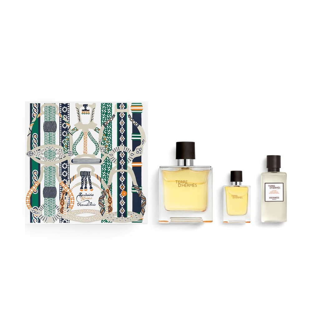 

Парфумований набір чоловічий Hermes Terre D'Hermes Giftset (парфумована вода, 75 мл + парфумована вода, 12.5 мл + лосьйон після гоління, 40 мл)