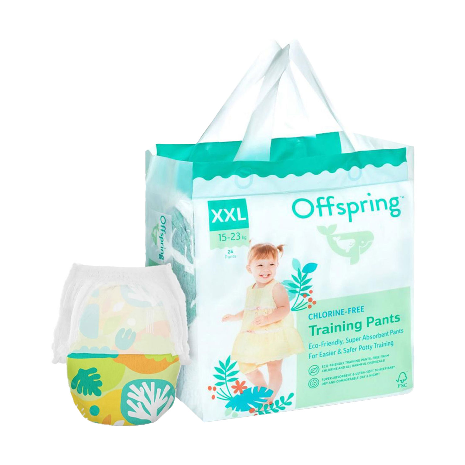 

Підгузки-трусики Offspring Forestia розмір XXL (15-23 кг), 24 шт