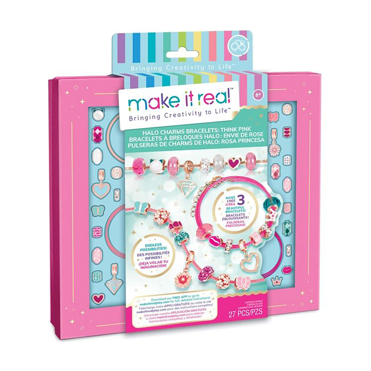 

Набір для створення браслетів Make it Real Рожеве сяйво, 27 елементів, від 8 років (MR1722)