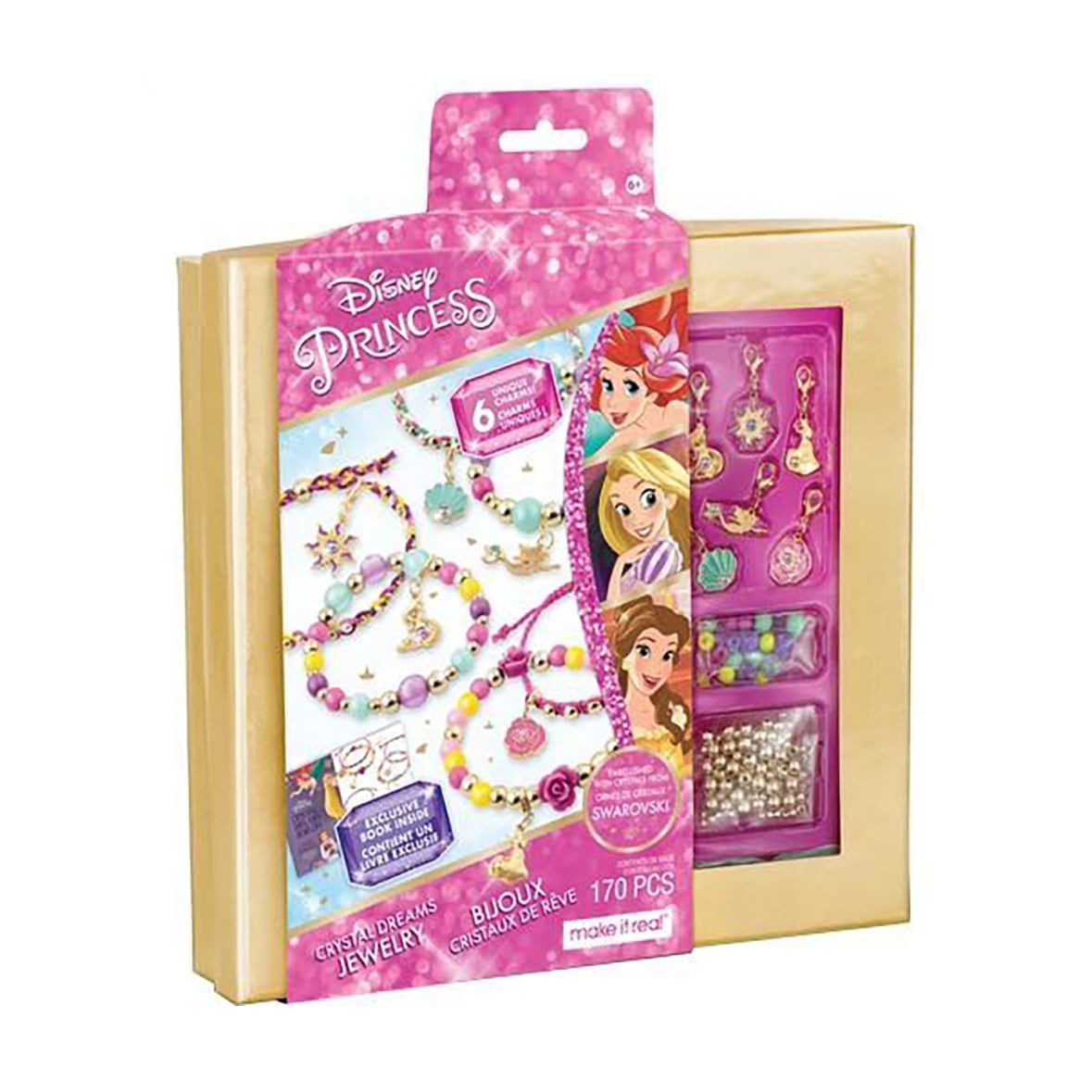 

Набір для створення шарм-браслетів Make it Real Принцеси, з кристалами Swarovski, 170 елементів, від 8 років (MR4381)