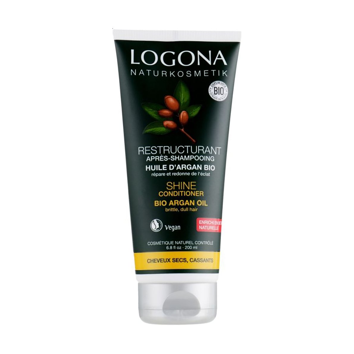 

Уцінка! Кондиціонер Logona Shine Conditioner для тьмяного та ламкого волосся, з аргановою олією, 200 мл