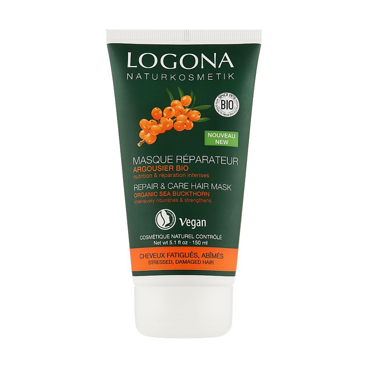 

Уцінка! Маска-реконструктор для волосся Logona Repair & Care Hair Mask Обліпиха, 150 мл
