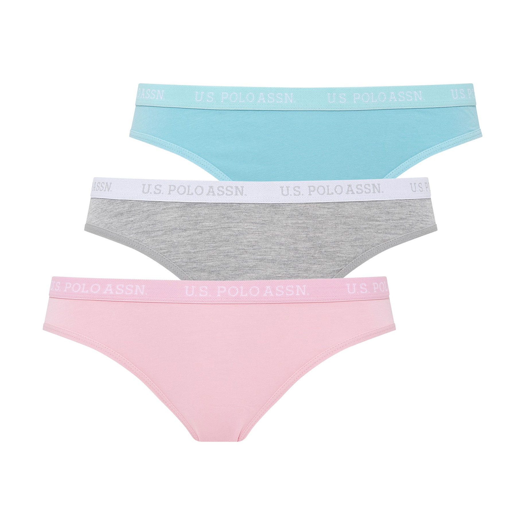 

Набір трусиків-сліпів жіночих U.S. Polo Assn. 66119, розмір 36 (м'ятні, 1 шт + рожеві, 1 шт + сірі, 1 шт)