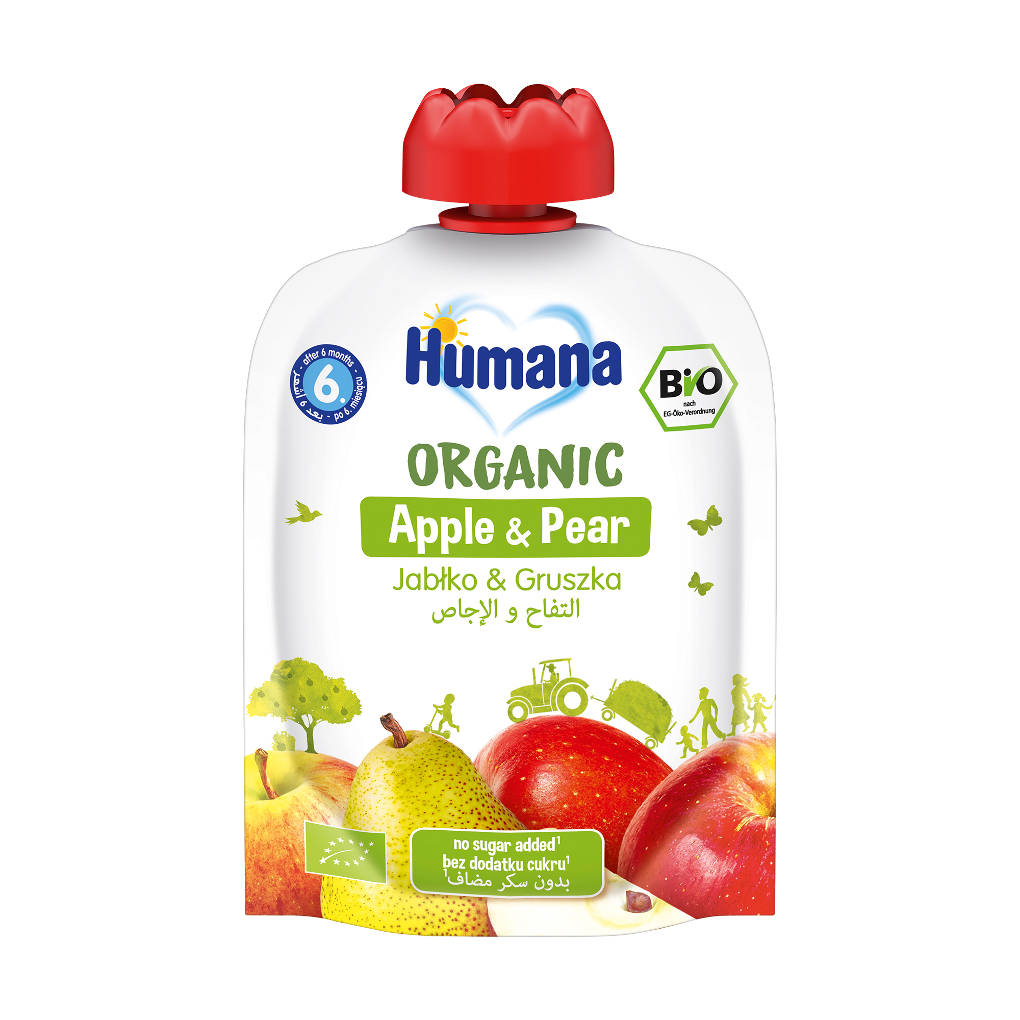 

Дитяче фруктове органічне пюре Humana Яблуко, груша, від 6 місяців, 90 г