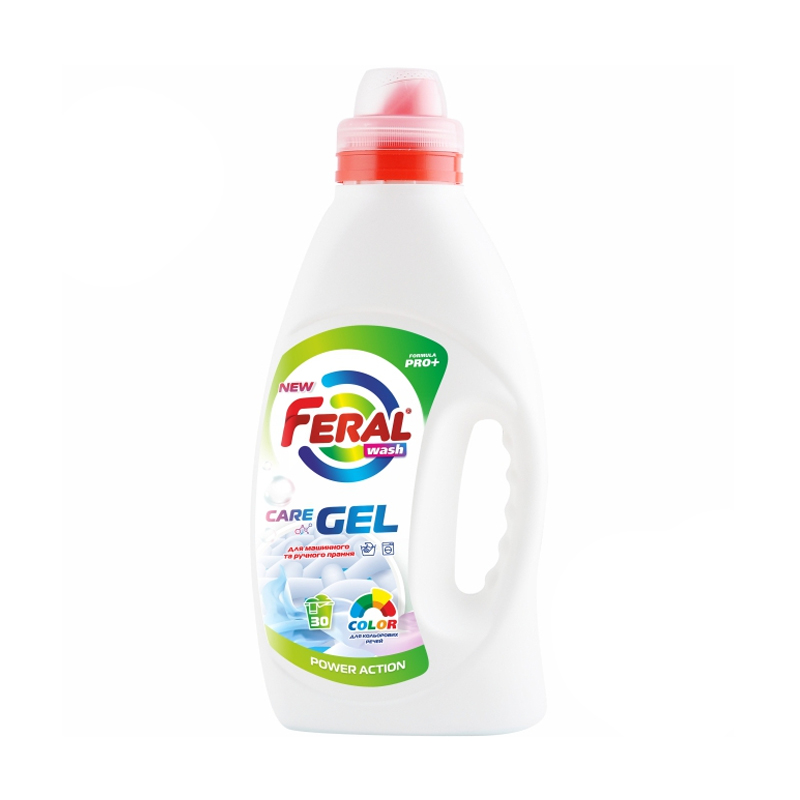 

Уцінка! Гель для прання Feral Wash Color Care Gel, 30 циклів прання, 1.5 л