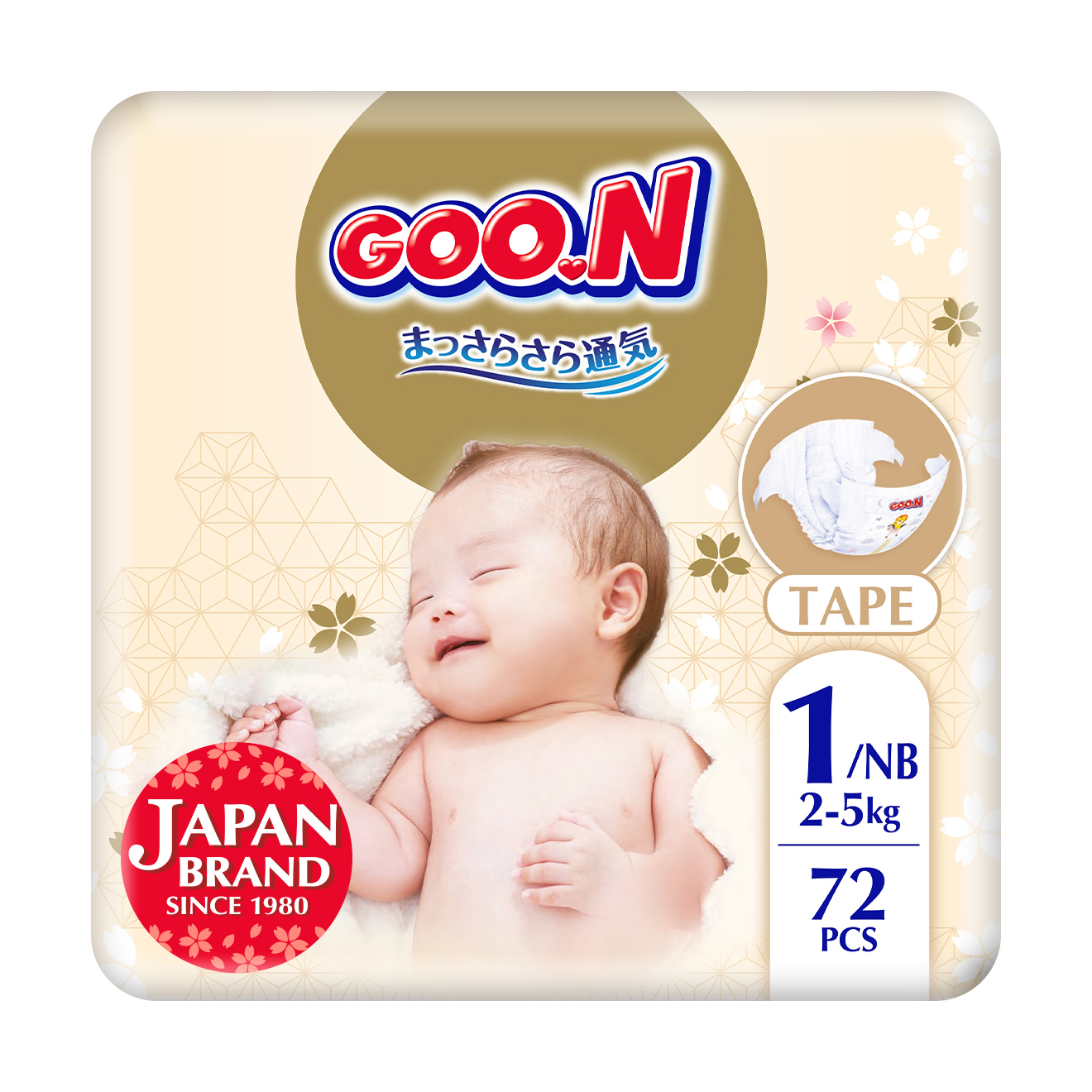 

Уцінка! Підгузки Goo.N Premium Soft унісекс, розмір 1 (NB) (для немовлят до 5 кг), 72 шт