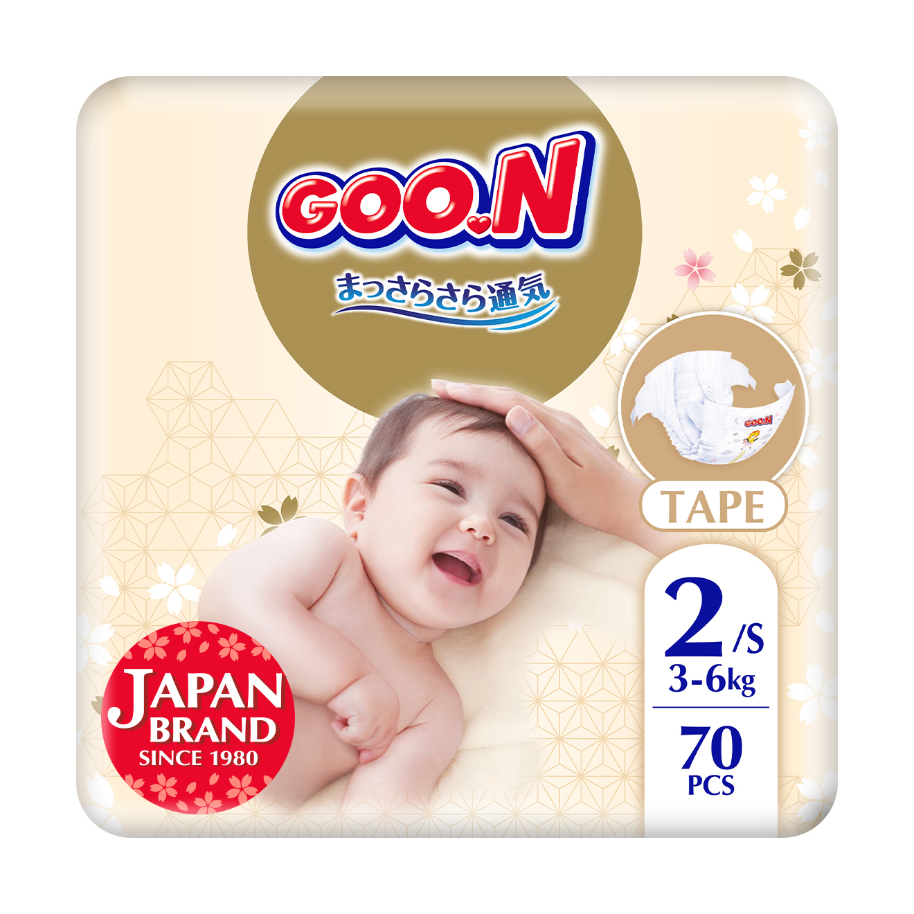 

Уцінка! Підгузки Goo.N Premium Soft унісекс, розмір 2 (S) (для дітей 3-6 кг), 70 шт