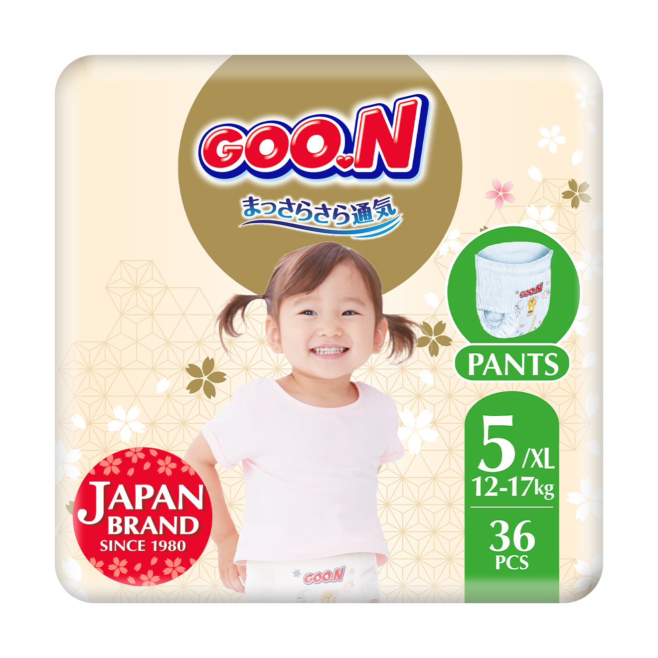 

Уцінка! Трусики-підгузки Goo.N Premium Soft унісекс, розмір 5(XL) (для дітей 12-17 кг), 36 шт