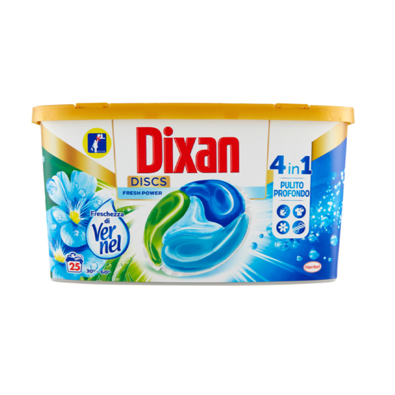 

Капсули для прання Dixan Discs Freschezza di Vernel, 25 циклів прання, 25 шт