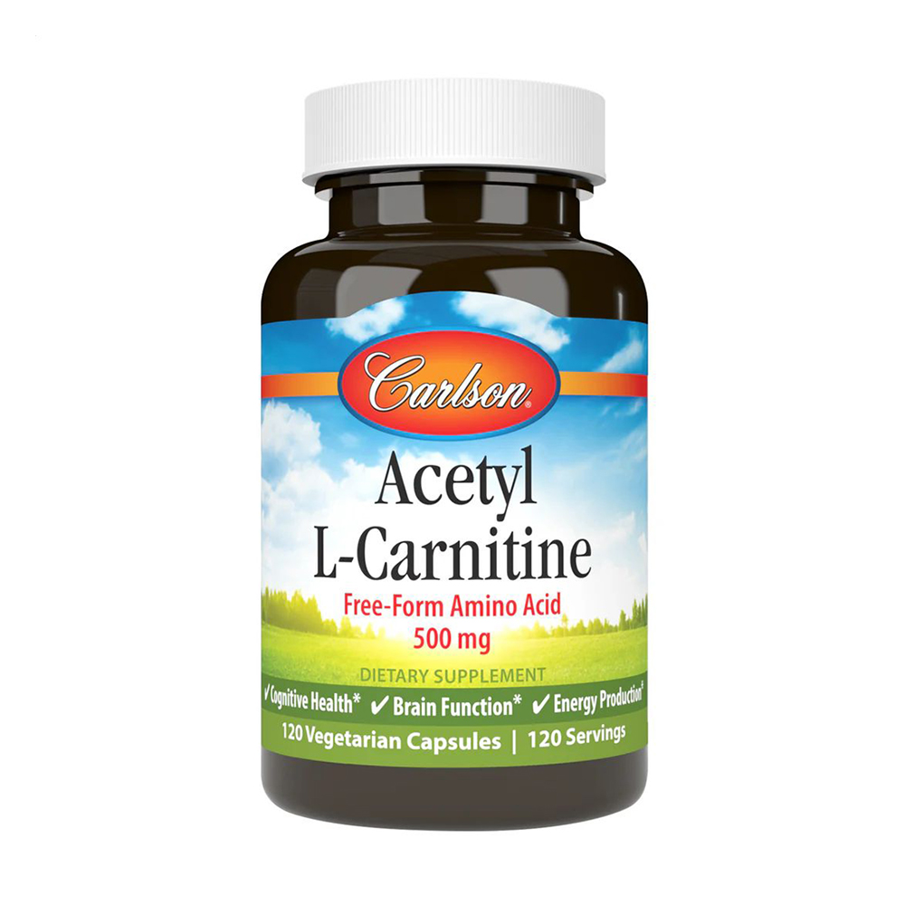 

Ацетил-L-карнітин Carlson Labs Acetyl L-Carnitine 500 мг, 120 вегетаріанських капсул