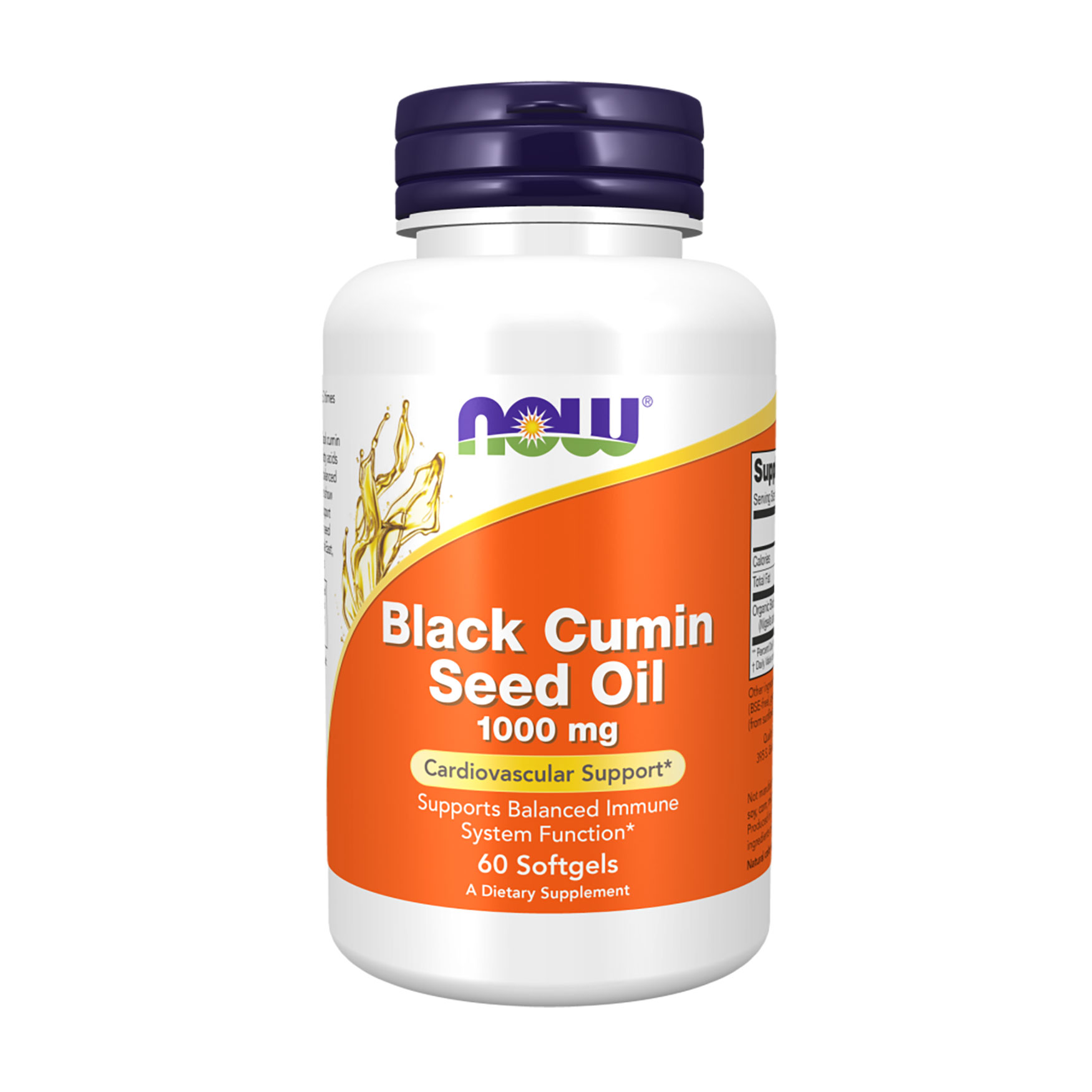 

Олія насіння чорного кмину NOW Foods Black Cumin Seed Oil 1000 мг, 60 гелевих капсул