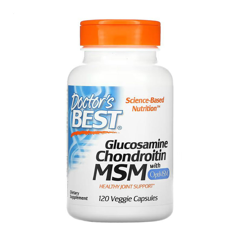 

Глюкозамін хондроїтин МСМ Doctor's Best Glucosamine Chondroitin MSM with OptiMSM, 120 веганських капсул